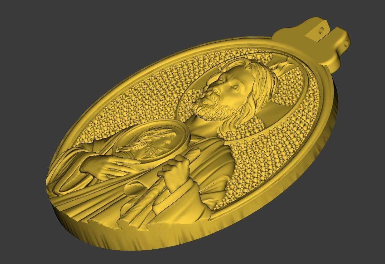 Jesus diamond pendant 3D print model_1