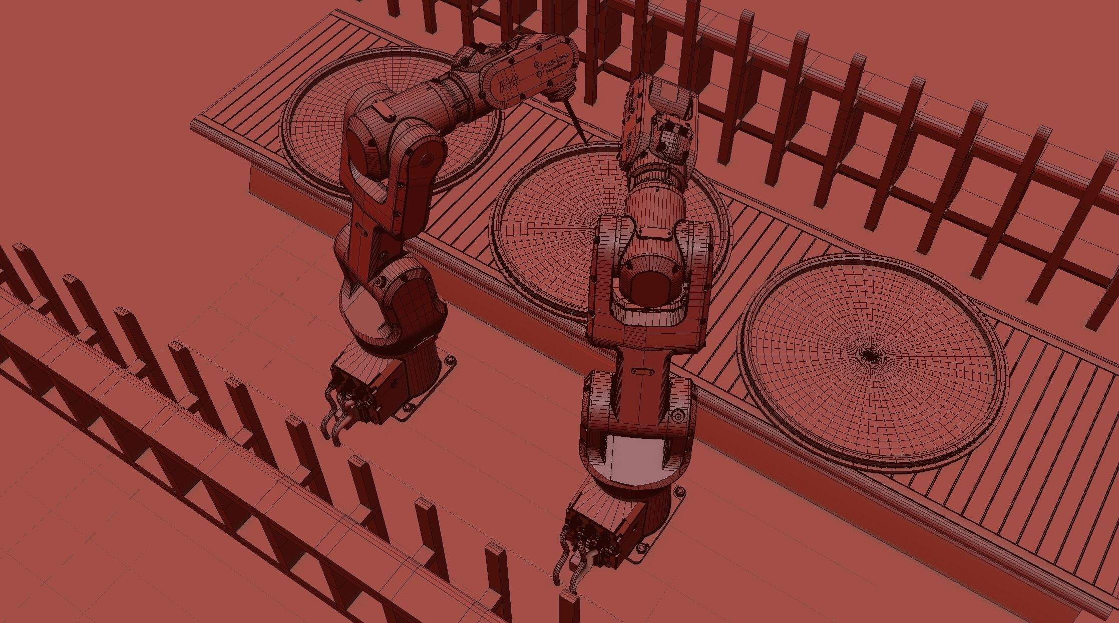 Industrial Robot Semiconductor manufacturing animation 3D model_7