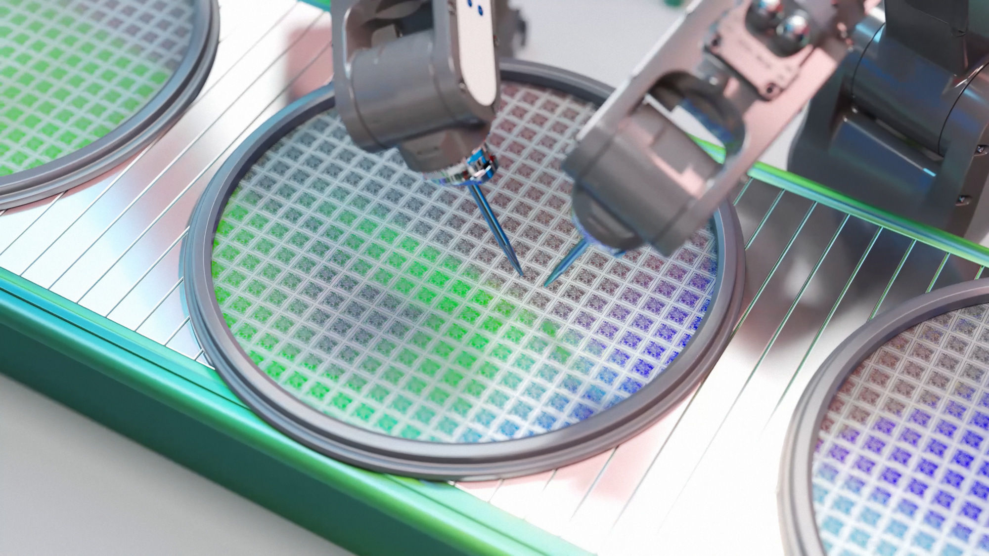 Industrial Robot Semiconductor manufacturing animation 3D model_4