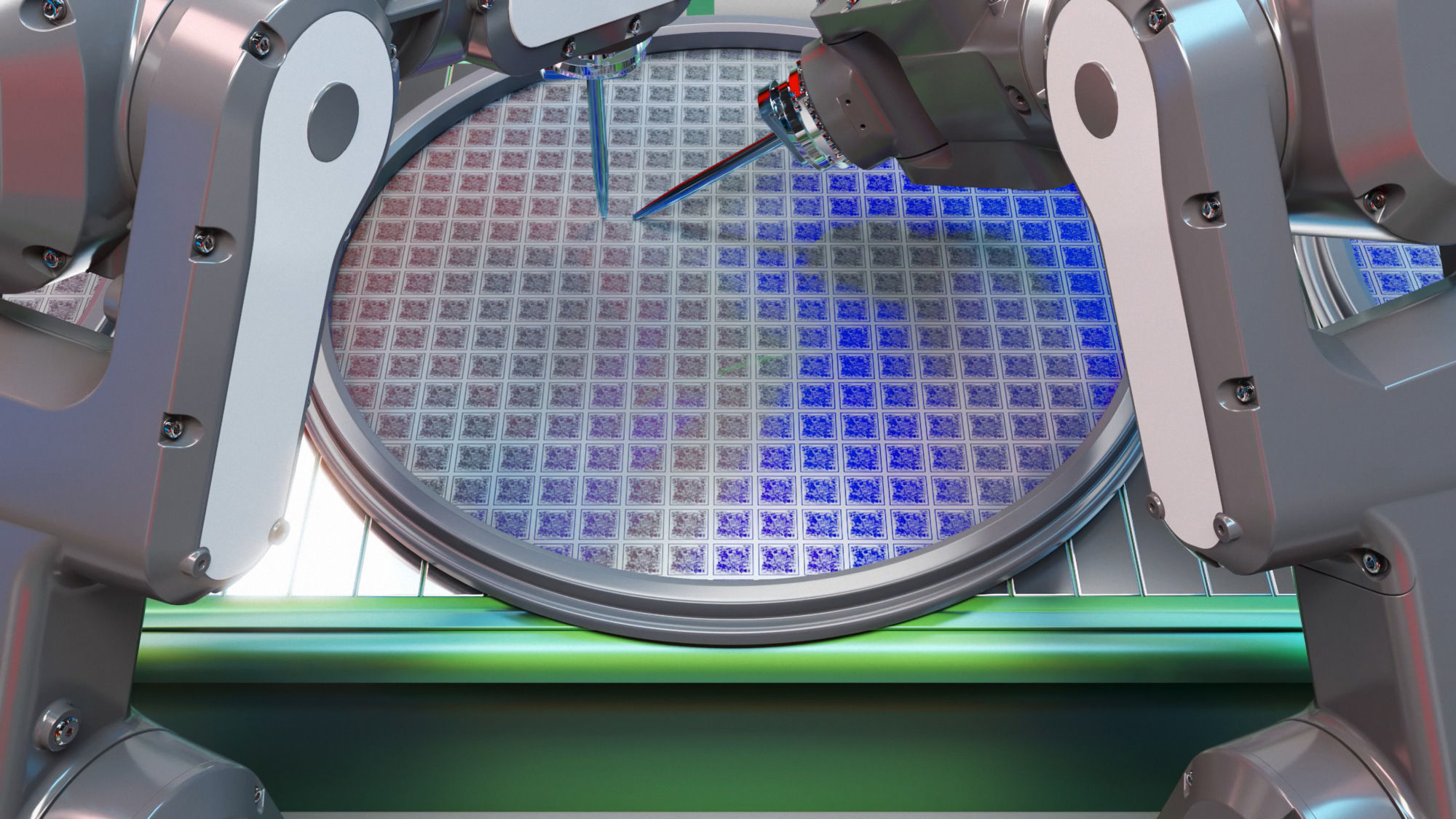 Industrial Robot Semiconductor manufacturing animation 3D model_3