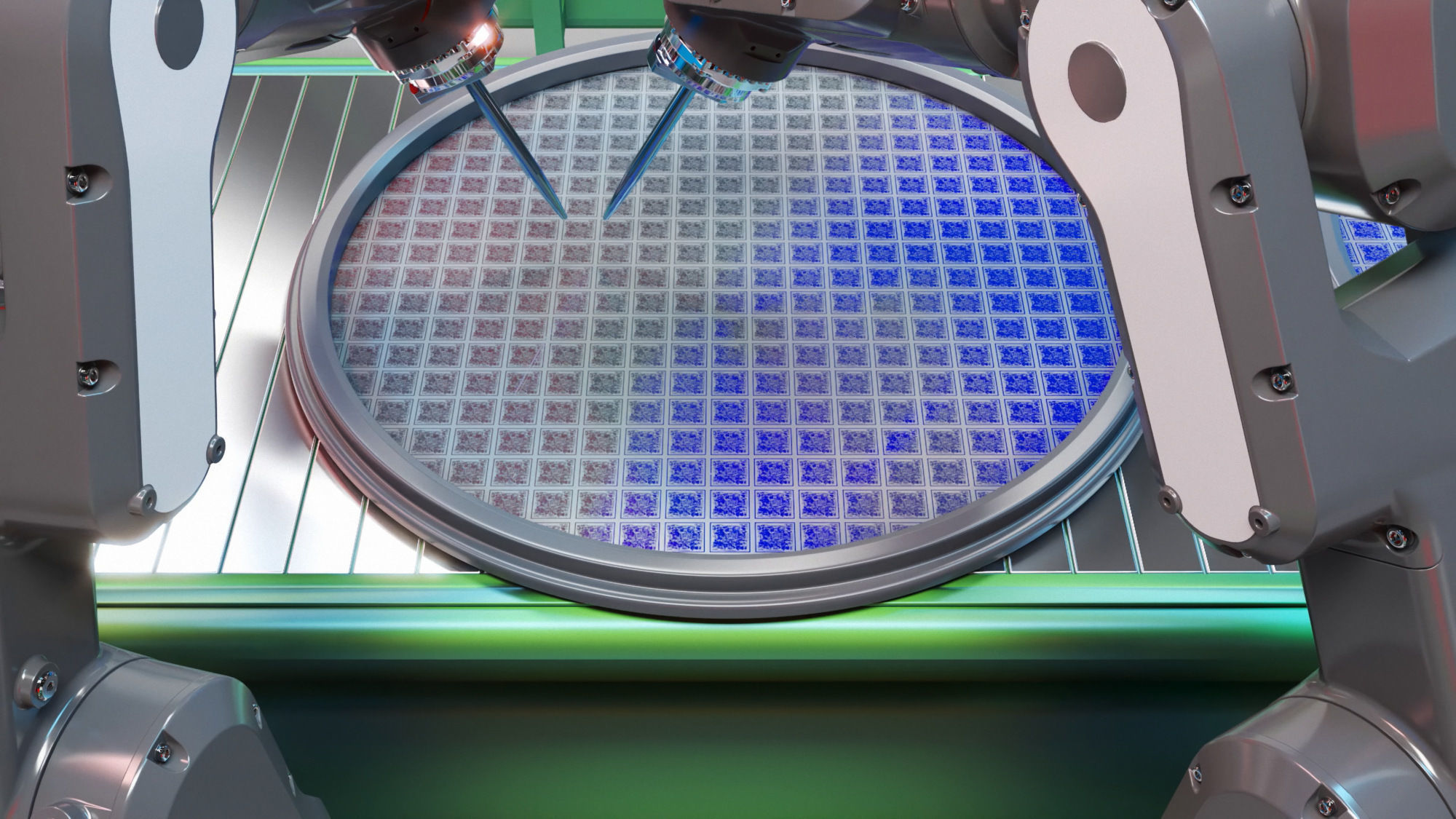 Industrial Robot Semiconductor manufacturing animation 3D model_5