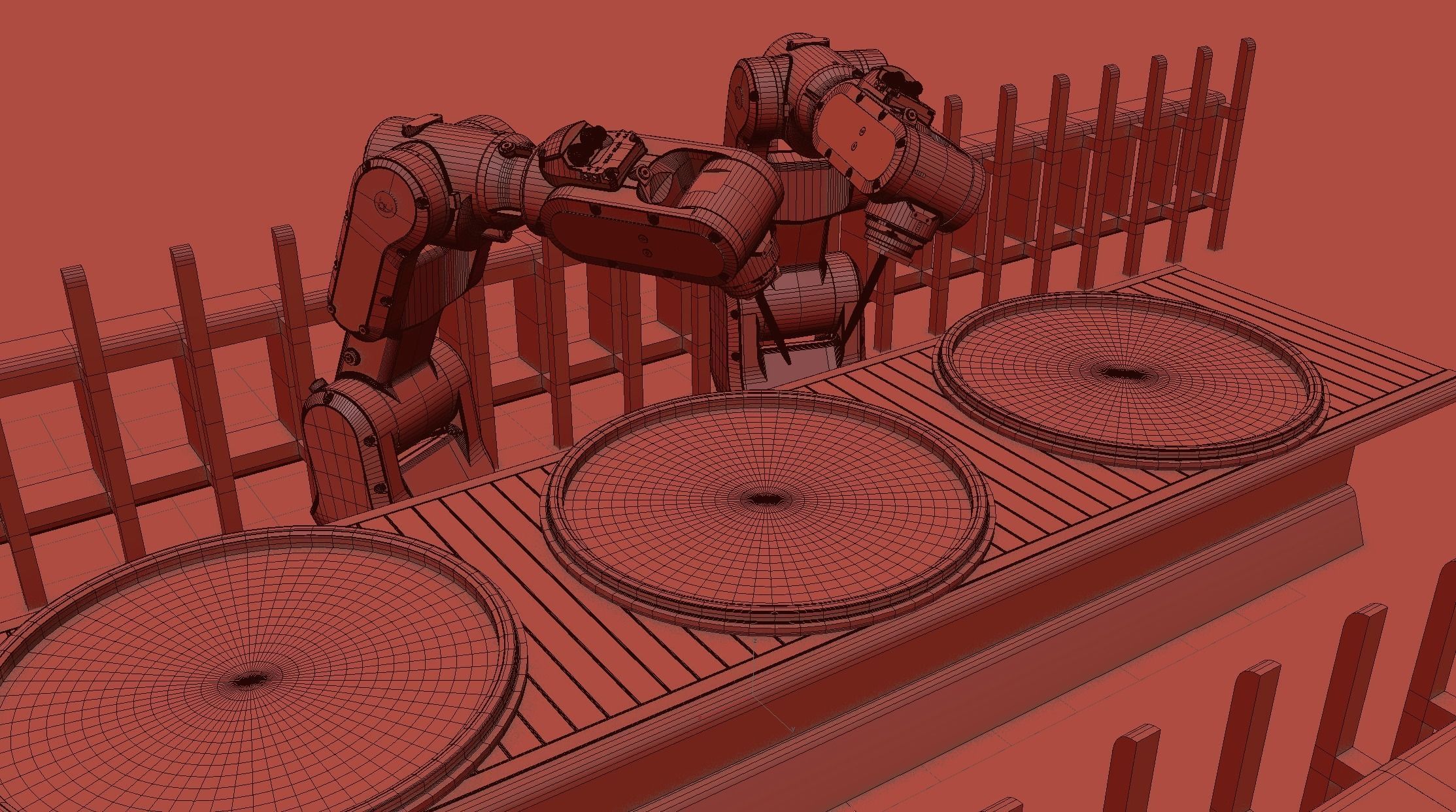 Industrial Robot Semiconductor manufacturing animation 3D model_10