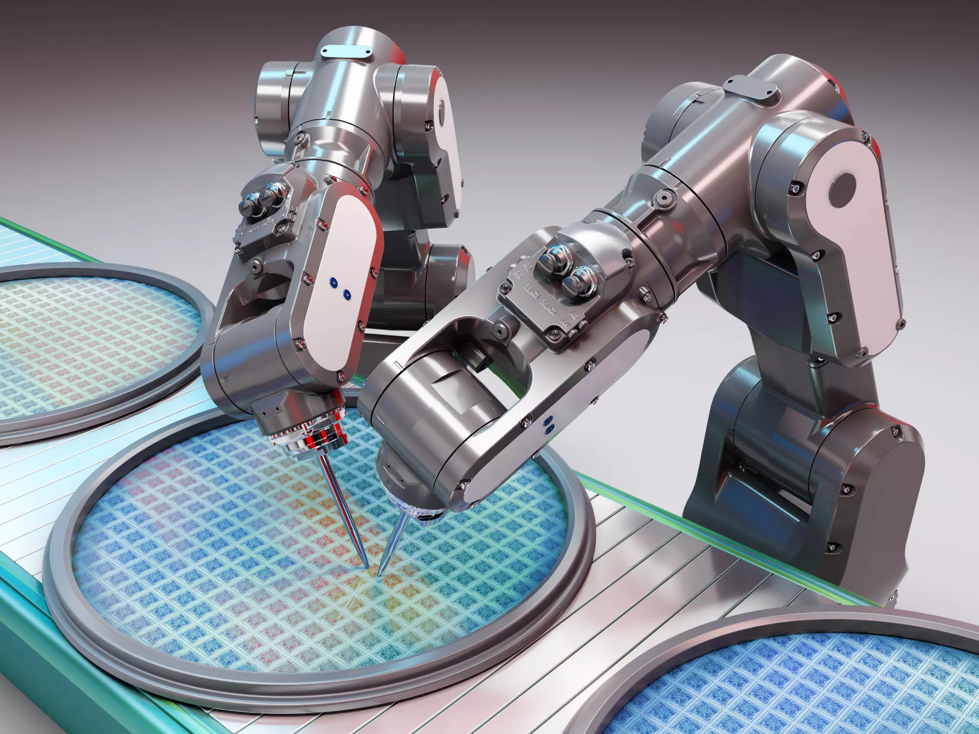 Industrial Robot Semiconductor manufacturing animation 3D model_0