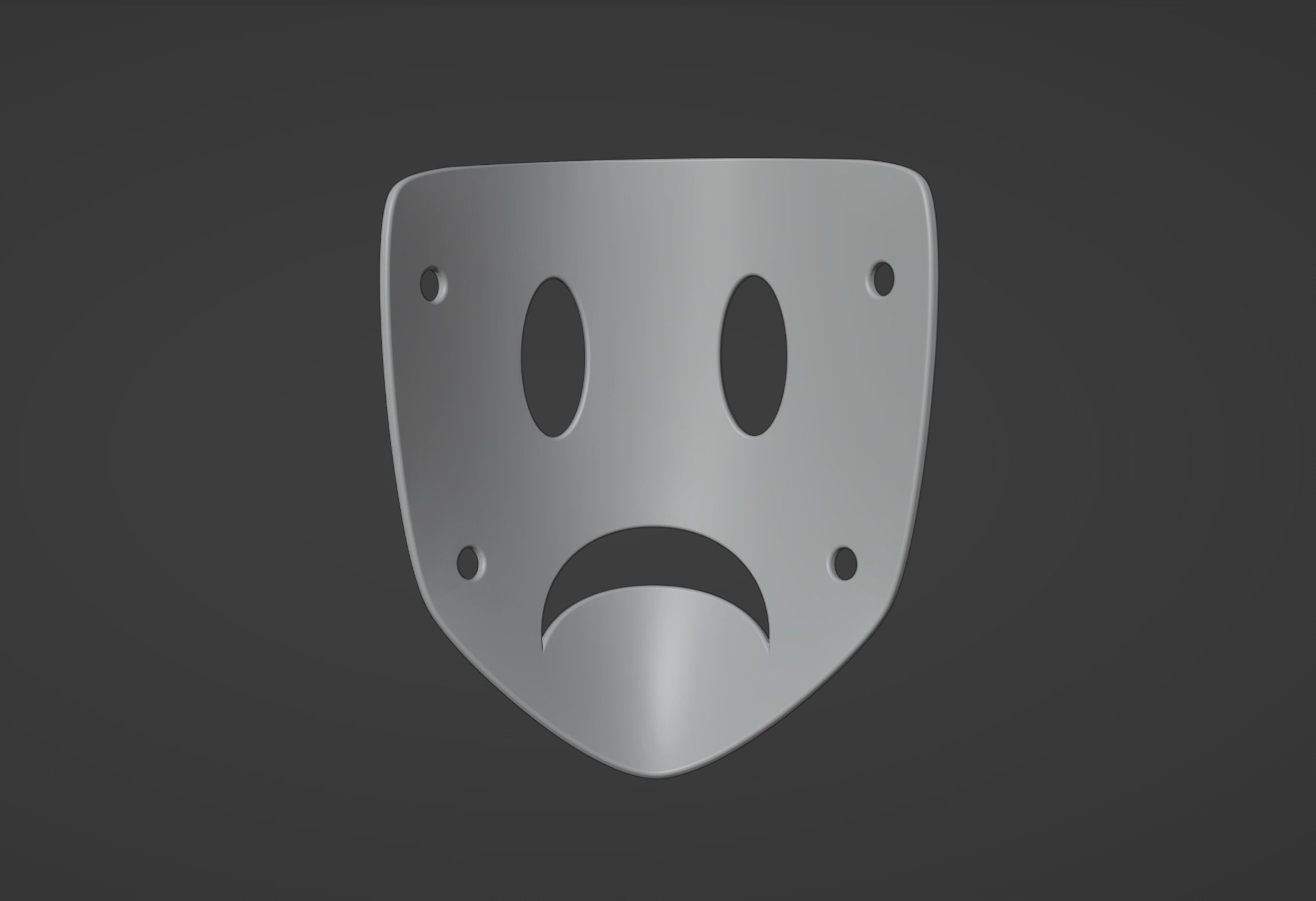 Frown Mask 3D Model- highrise cosplay 3D print model_3