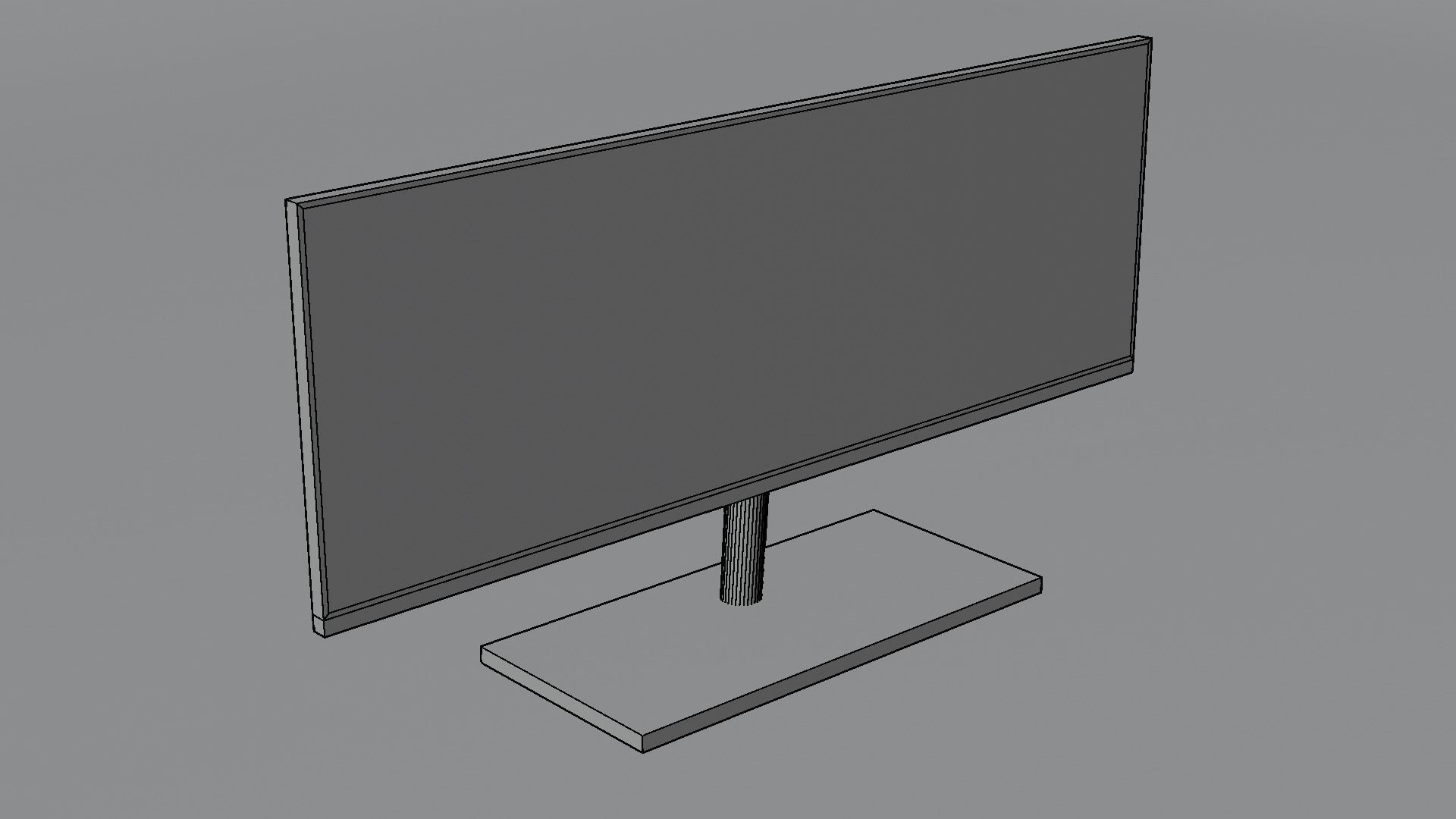 White Generic Monitor Free low-poly 3D model_2