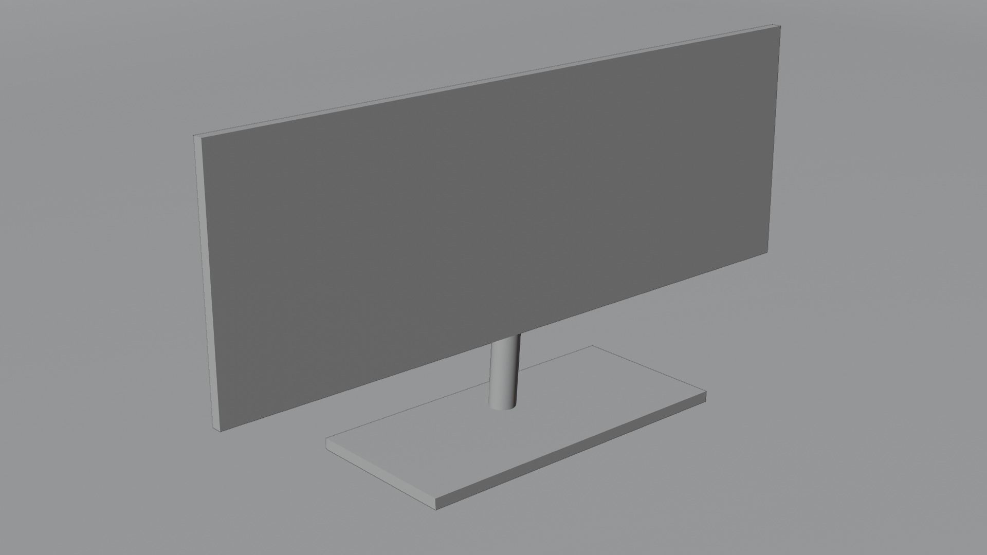 White Generic Monitor Free low-poly 3D model_1