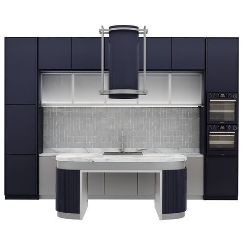 kitchen with cabinets Low-poly 3D model