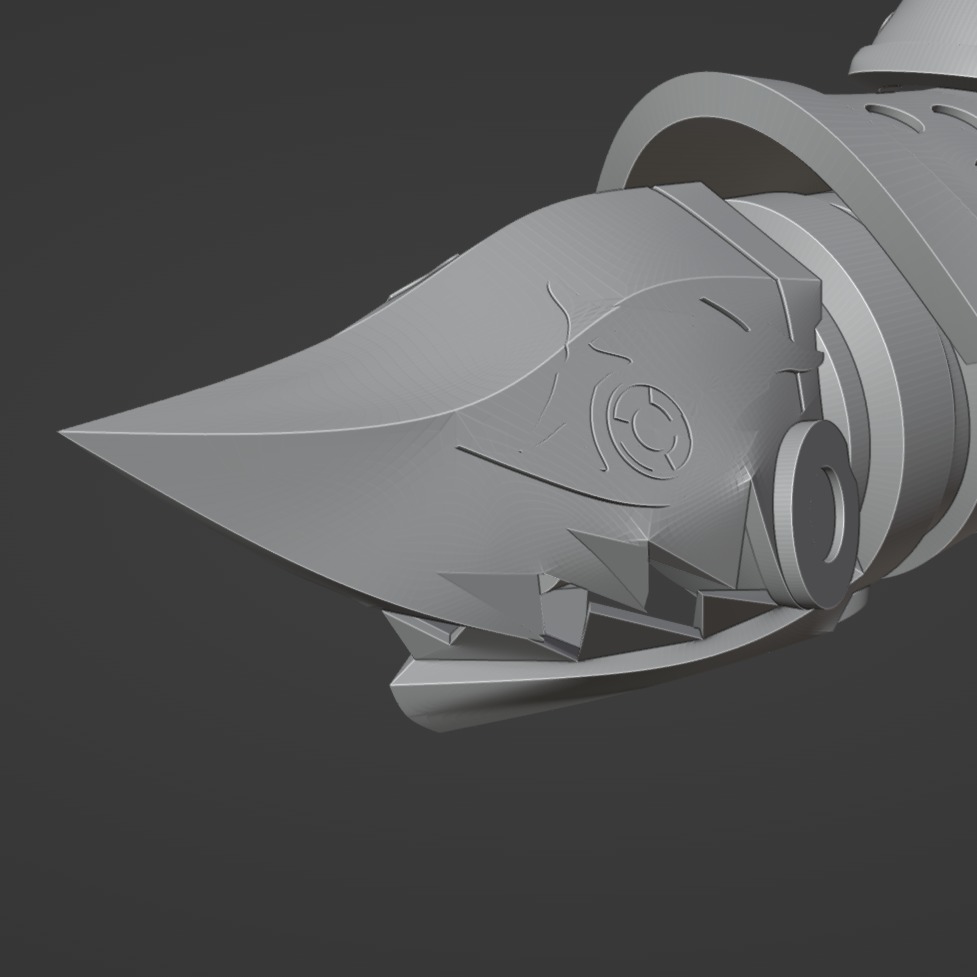 Jinx Arcane Shark Gun 3D Model League of Legends 3D print model_6