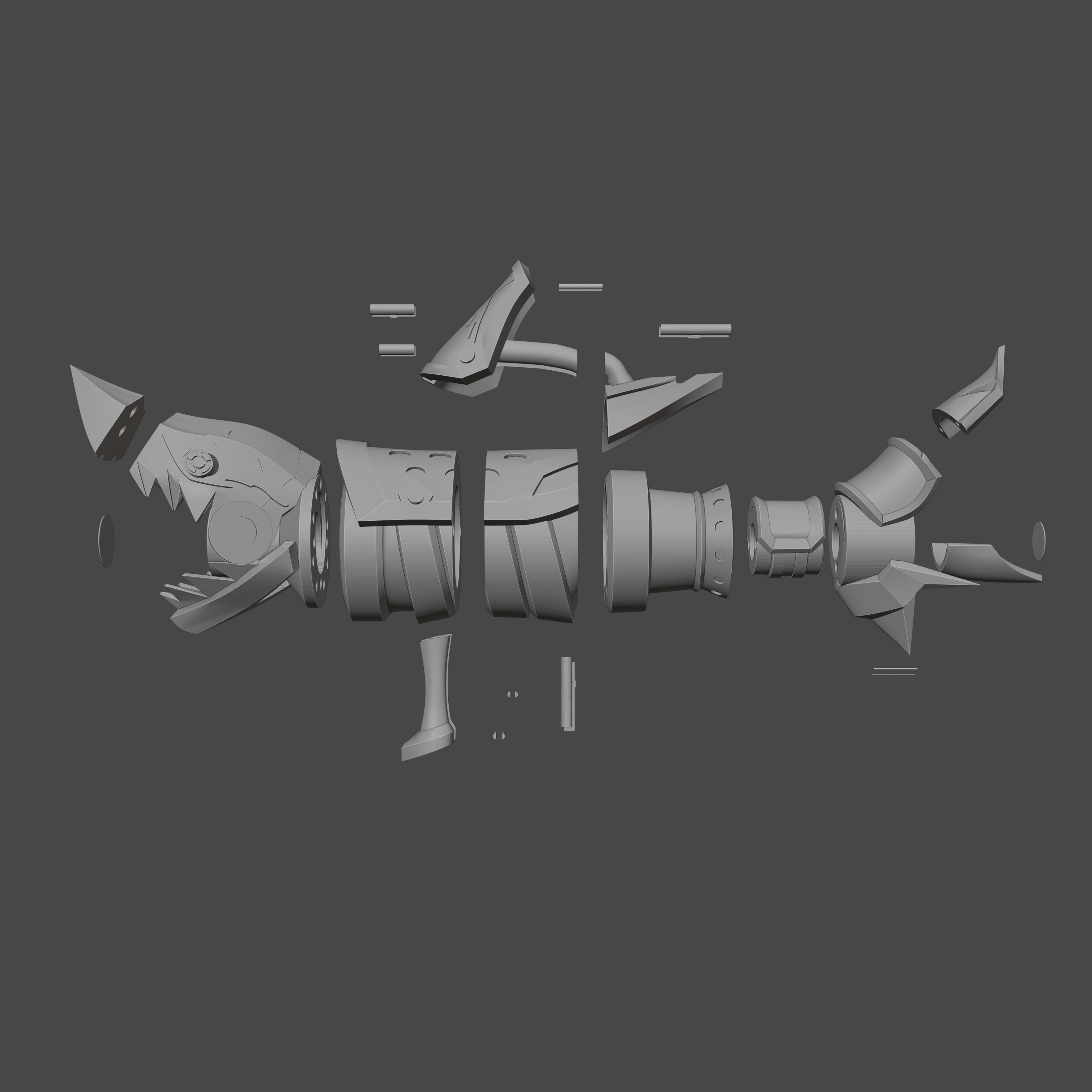 Jinx Arcane Shark Gun 3D Model League of Legends 3D print model_11