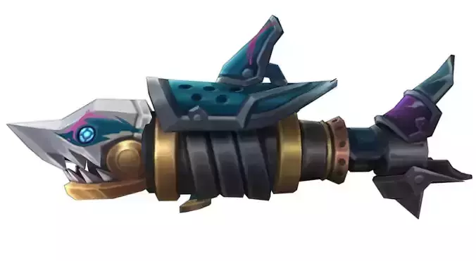 Jinx Arcane Shark Gun 3D Model League of Legends 3D print model