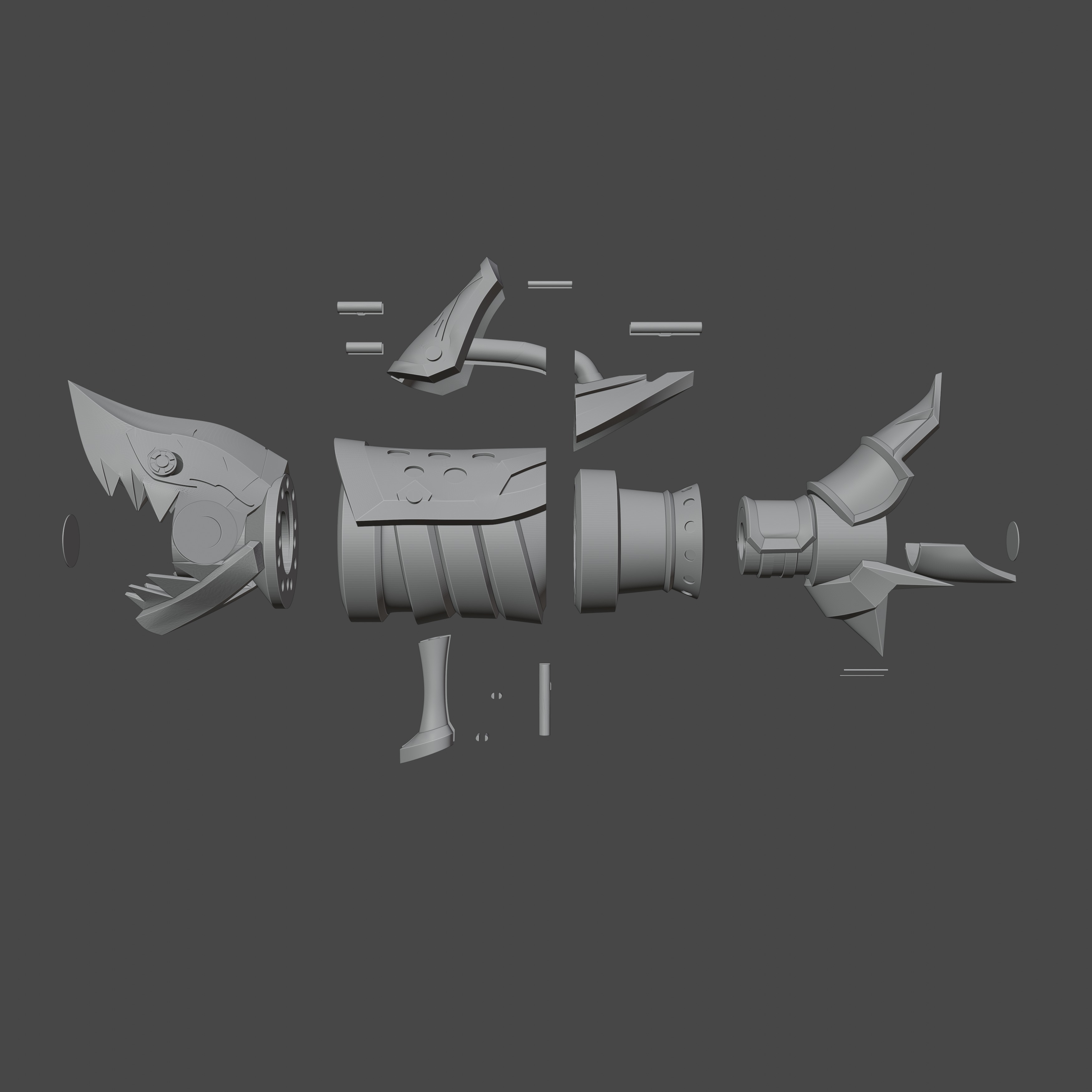 Jinx Arcane Shark Gun 3D Model League of Legends 3D print model_9