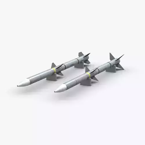 AIM-120A AIM-120C AMRAAM American Air to Air BVR Missile Low-poly 3D model