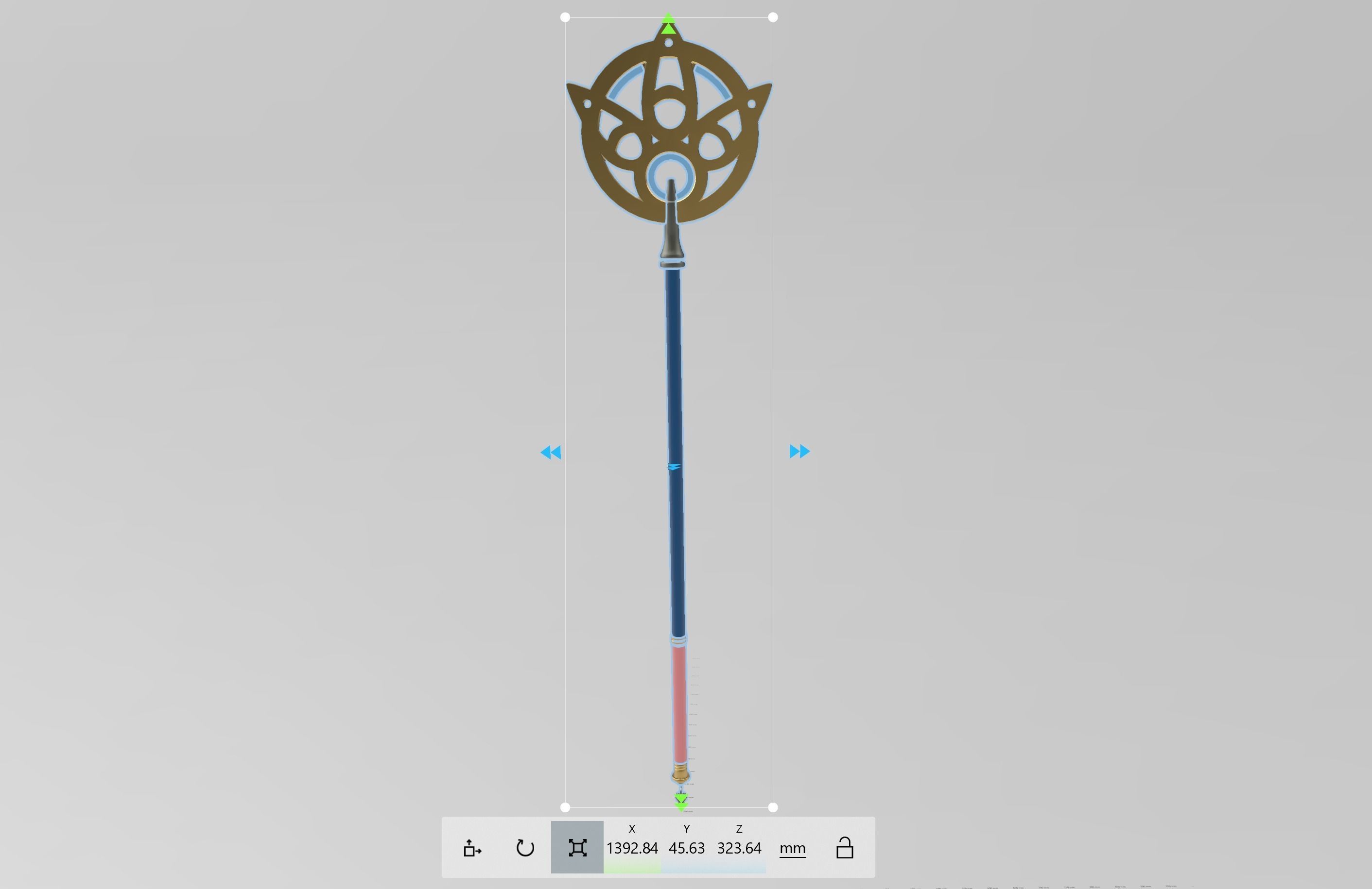 Hilda Staff Digital 3D Model - Legend of Zelda Cosplay 3D print model_1