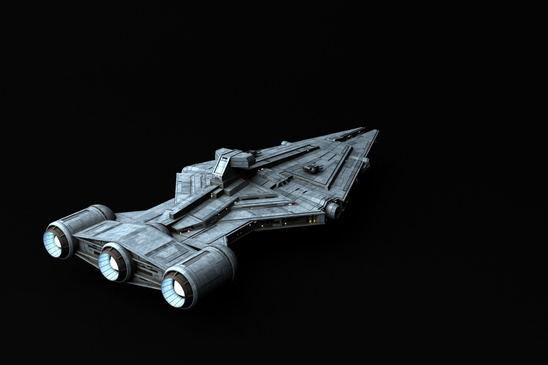 3D model Arquitens-class Light Cruiser - Star Wars VR / AR / low-poly ...