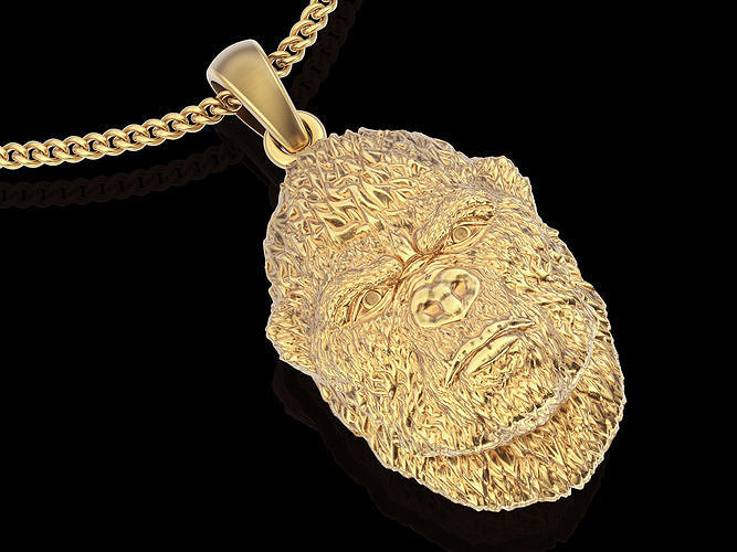 Gorillas pendant silver gold sterling printable jewelry 3D model 3D print model