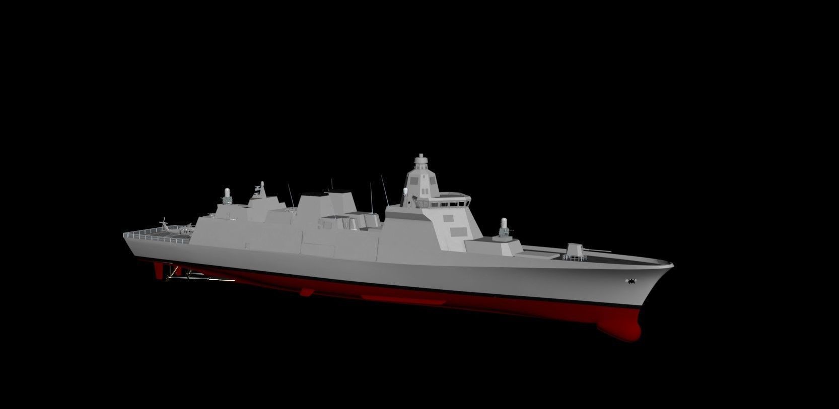 Turkish TF2000 destroyer 3D model_4
