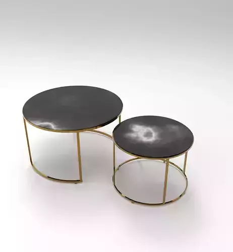 Nested Marble Table Low-poly 3D model