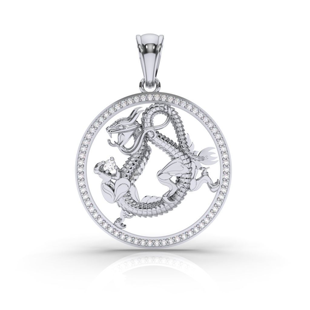 Dragon Pendant 3D print model_1