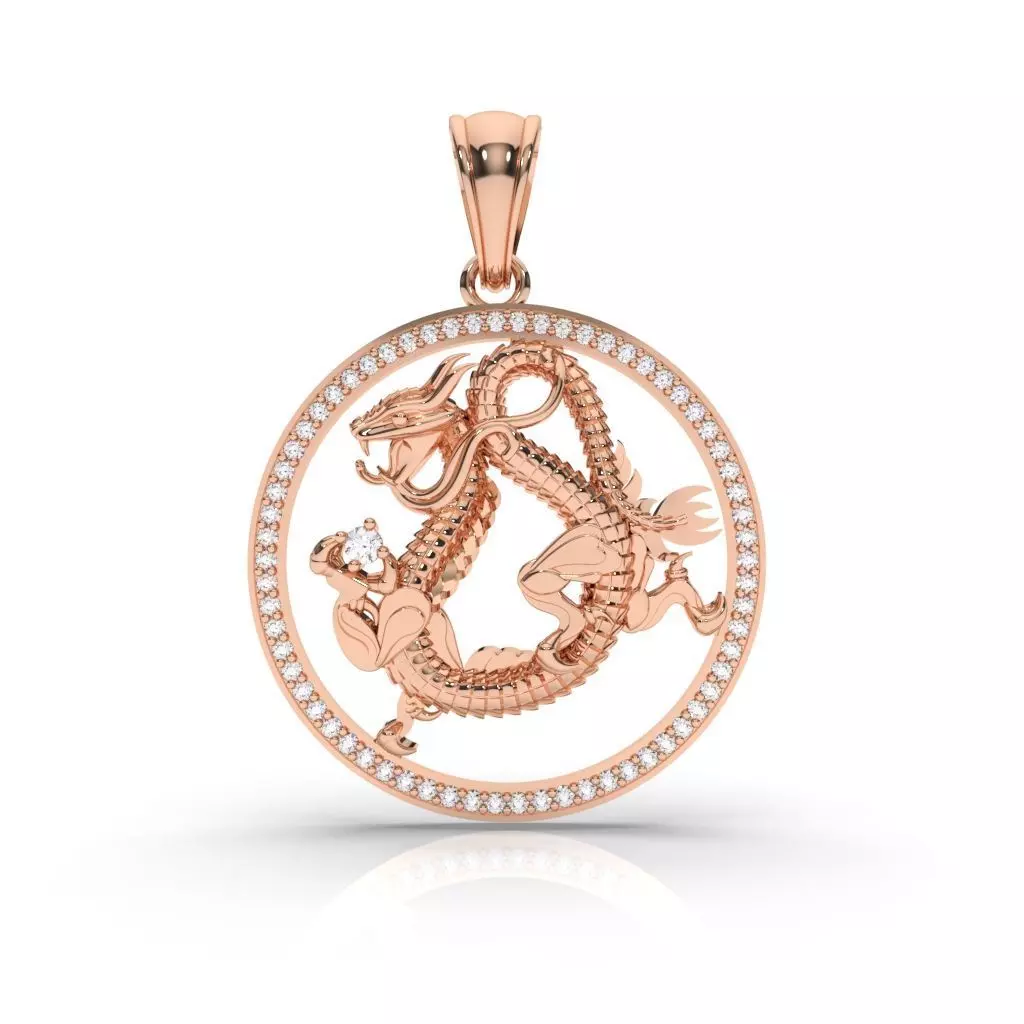 Dragon Pendant 3D print model_0