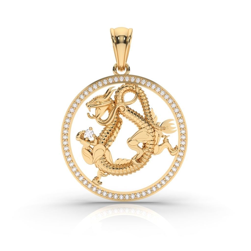 Dragon Pendant 3D print model_2