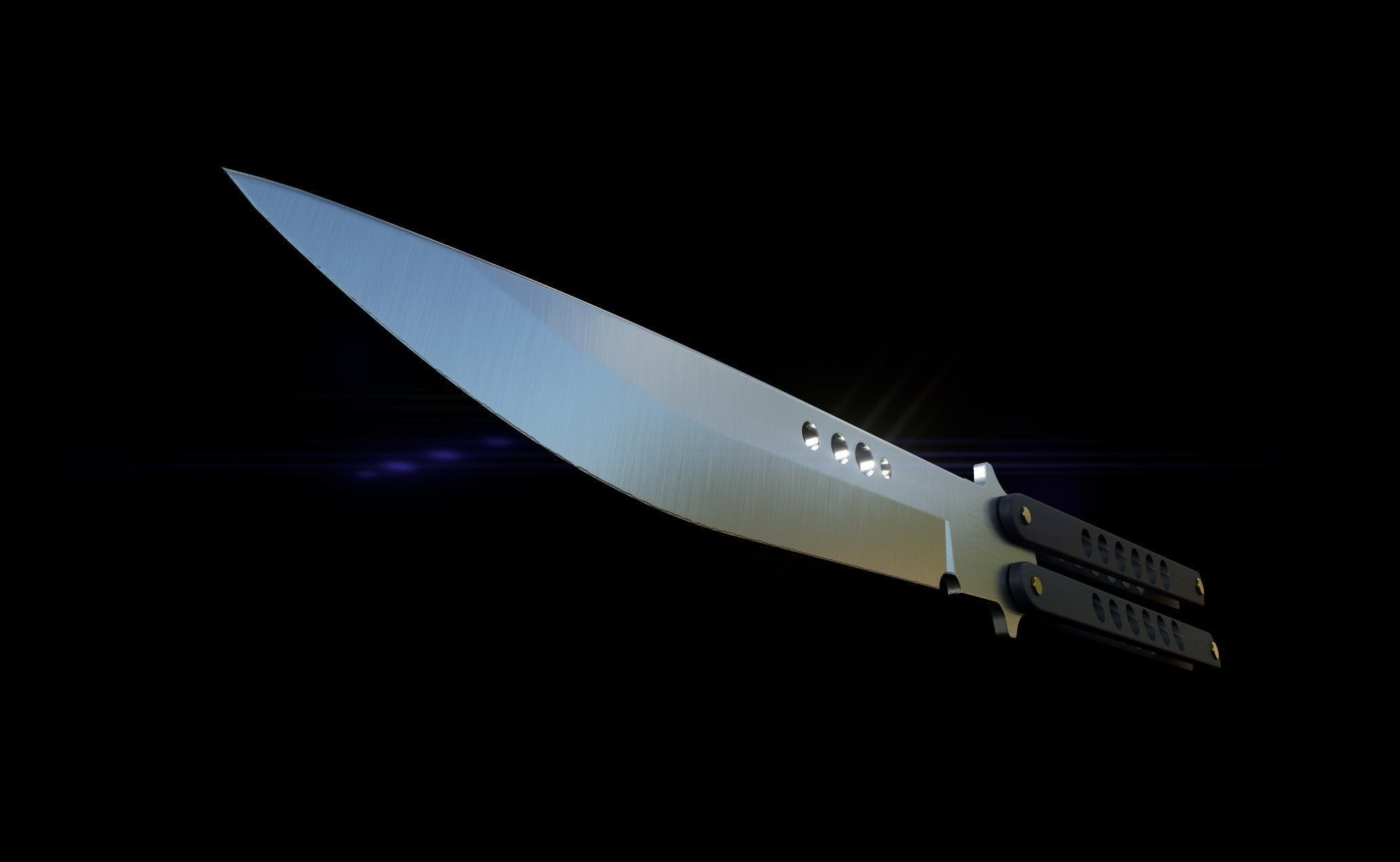 Butterfly Knife Game Ready 3D model_2