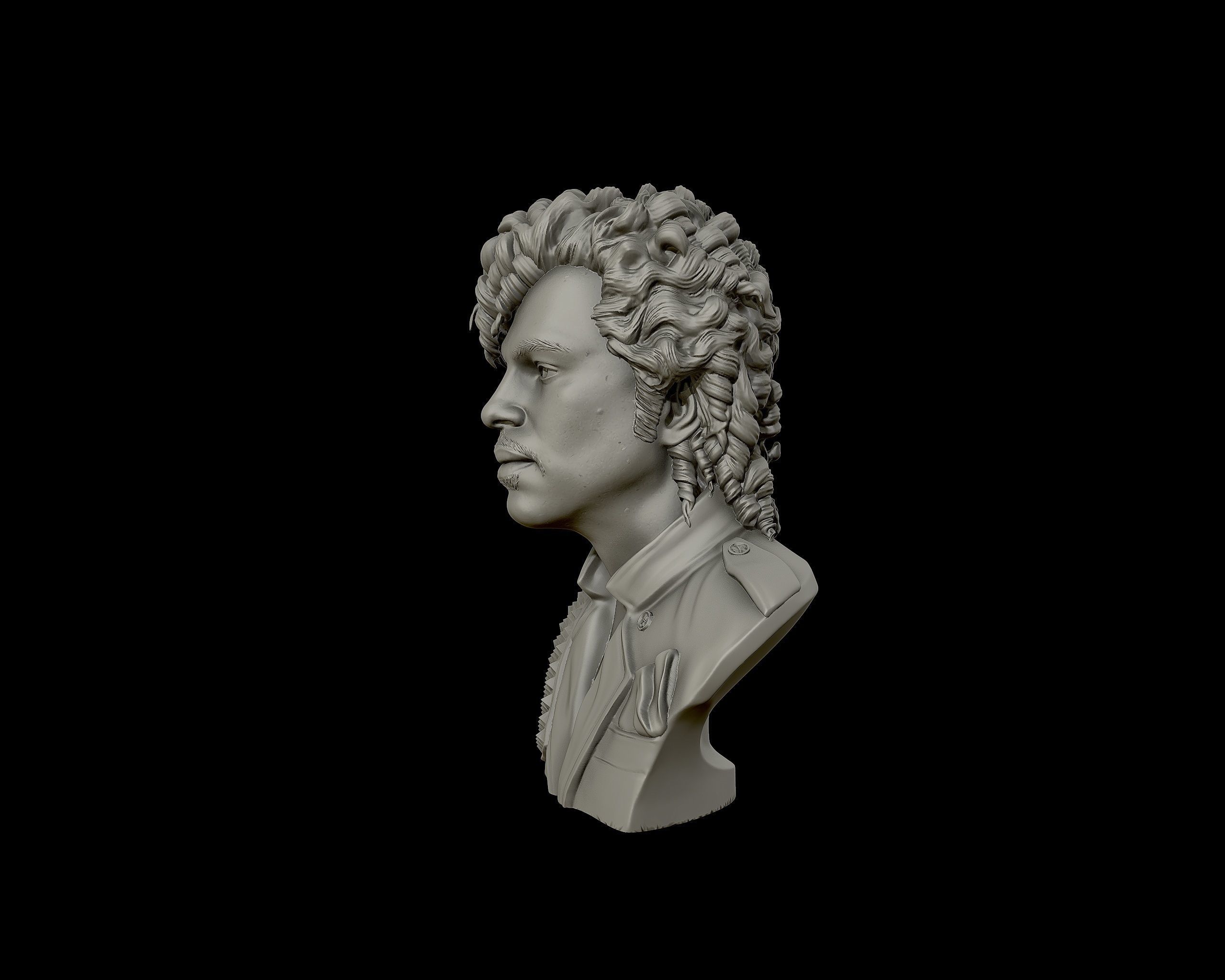 Prince portrait sculpture 3D print model_24