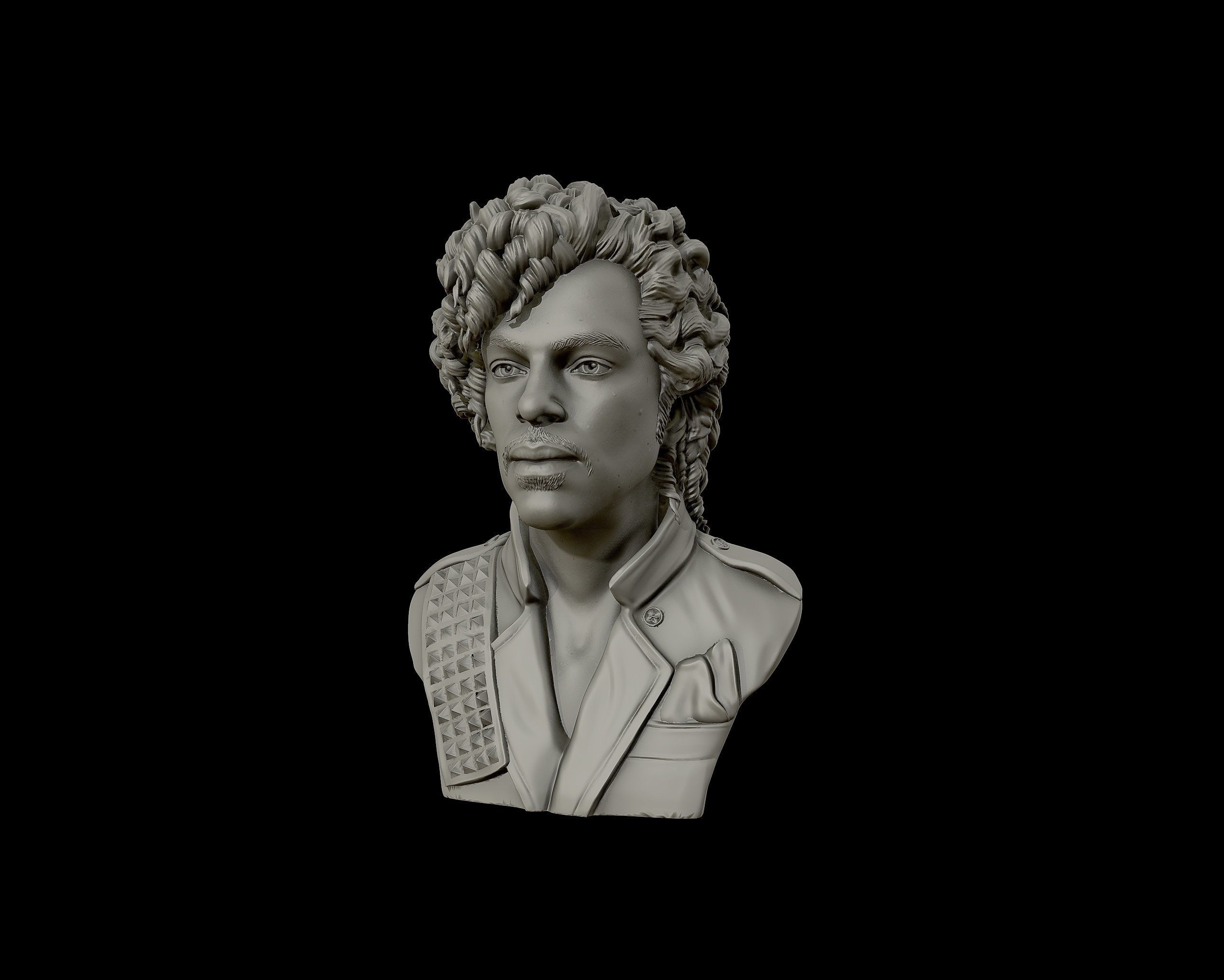 Prince portrait sculpture 3D print model_20