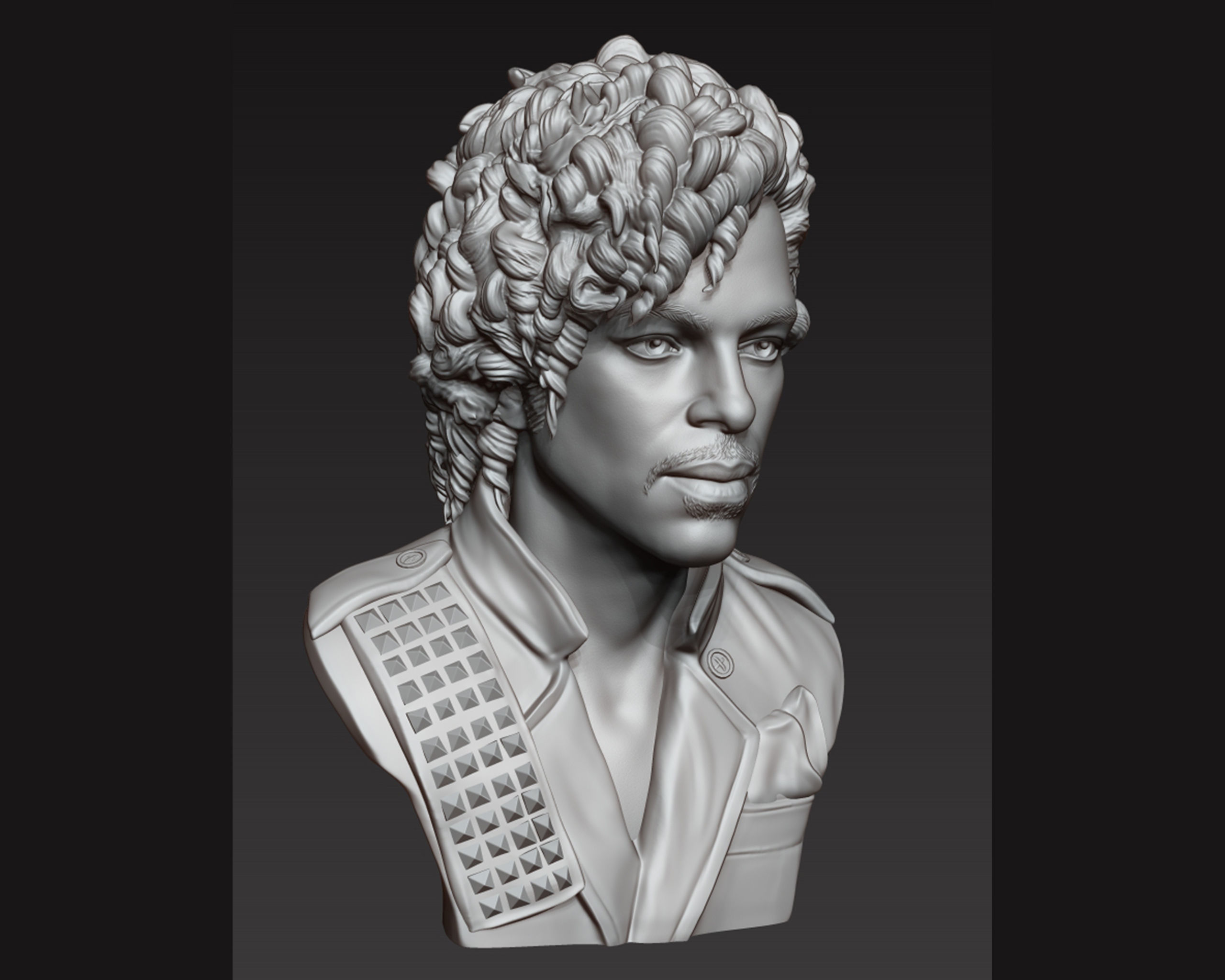 Prince portrait sculpture 3D print model_9