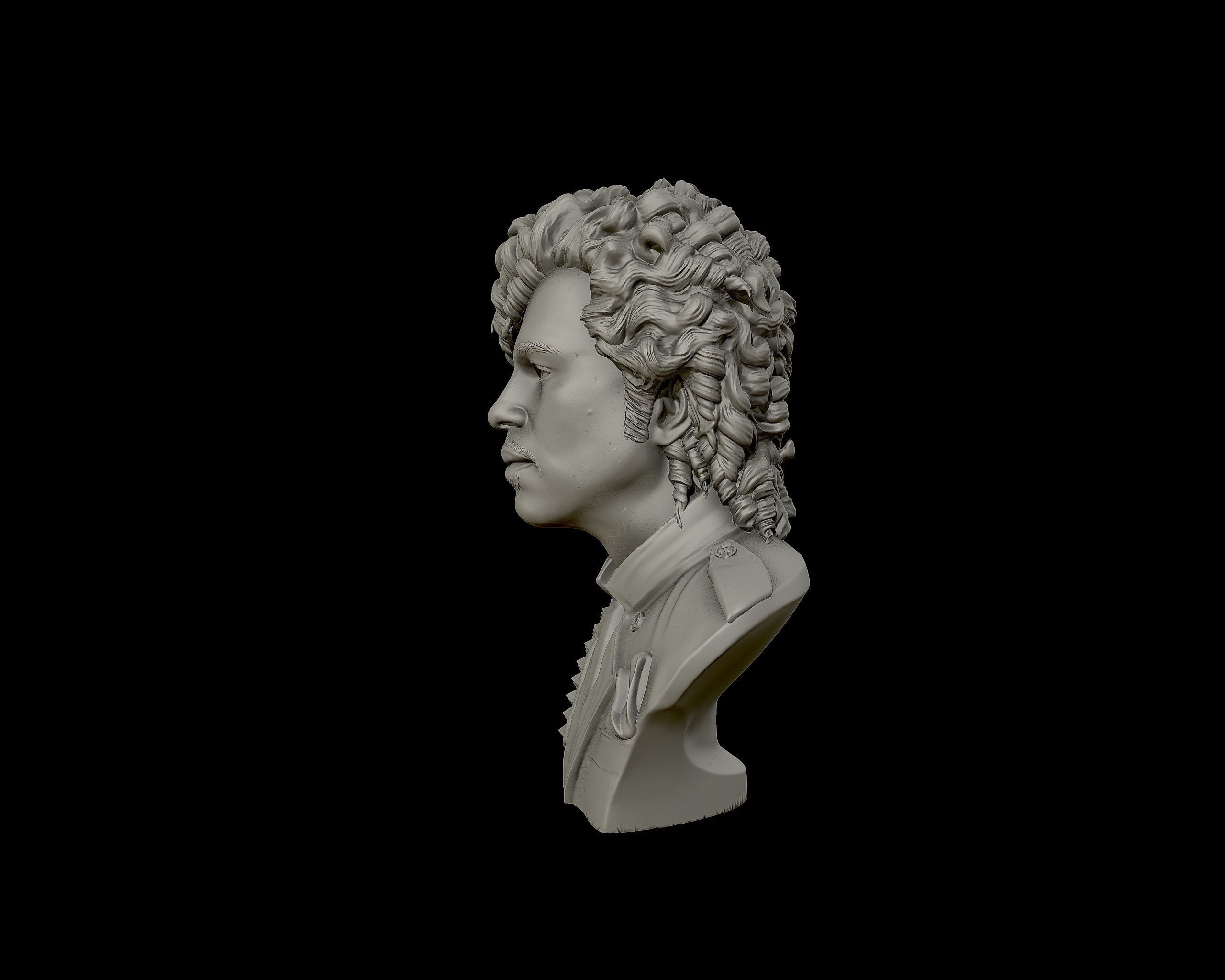 Prince portrait sculpture 3D print model_25