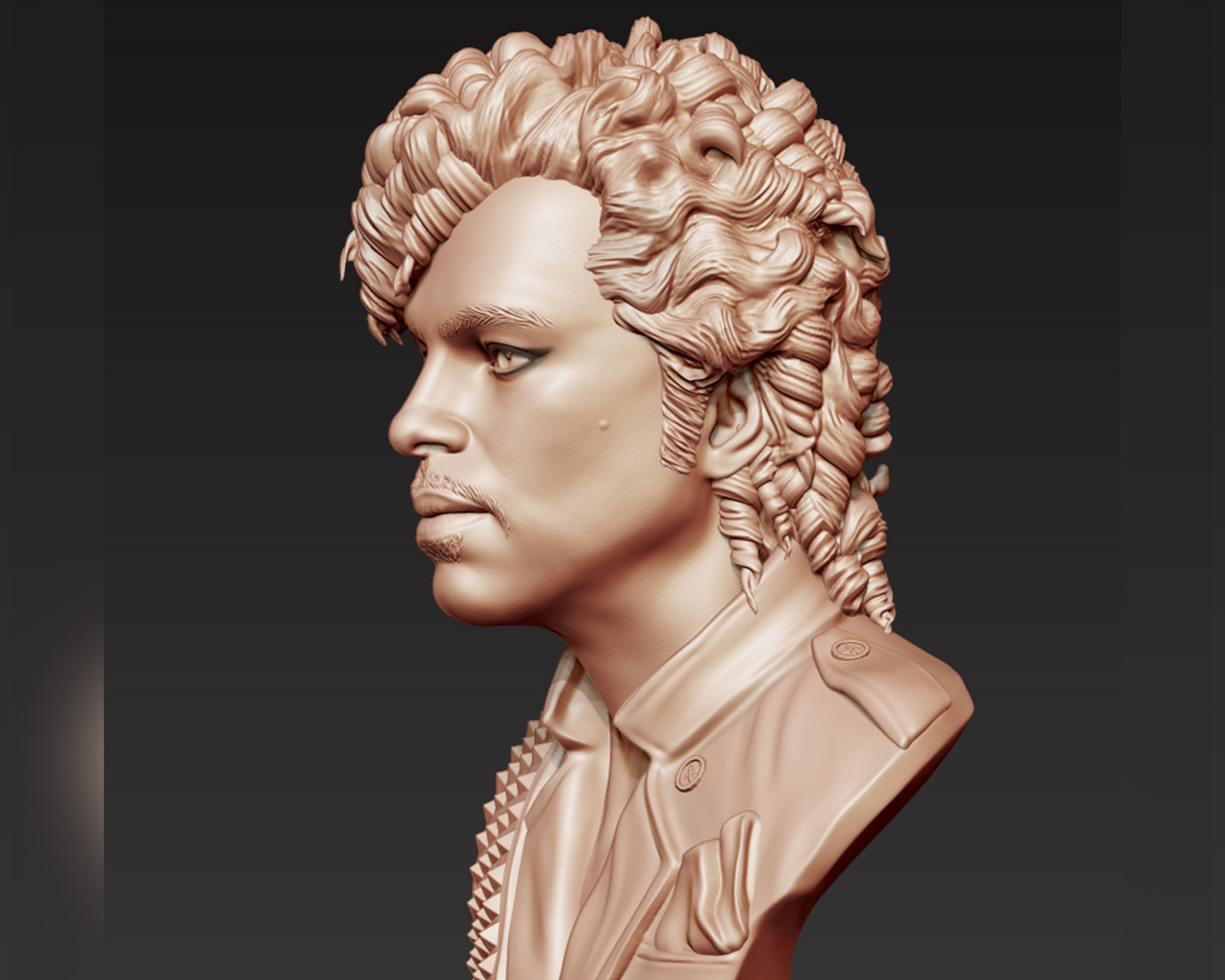 Prince portrait sculpture 3D print model_5