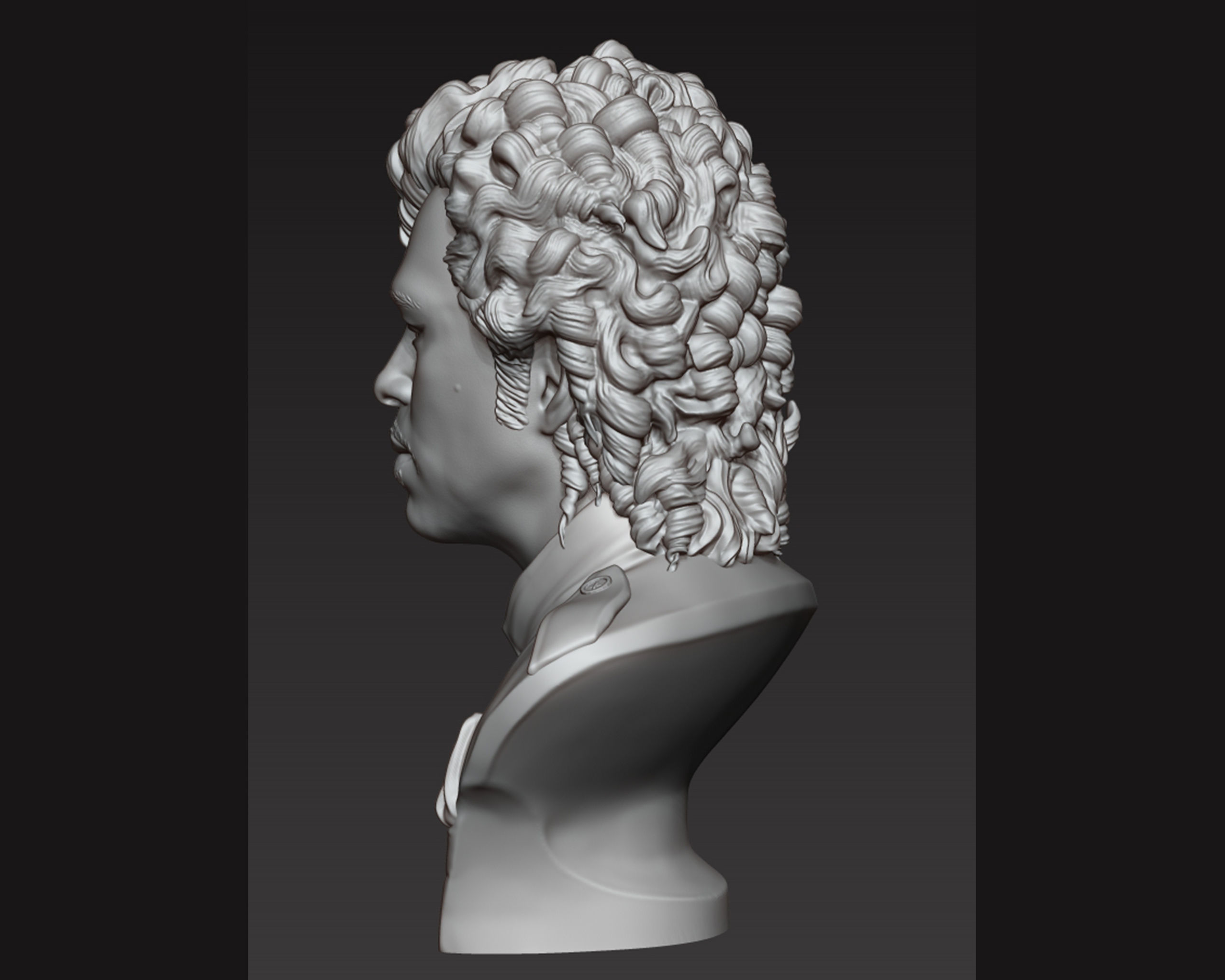 Prince portrait sculpture 3D print model_12