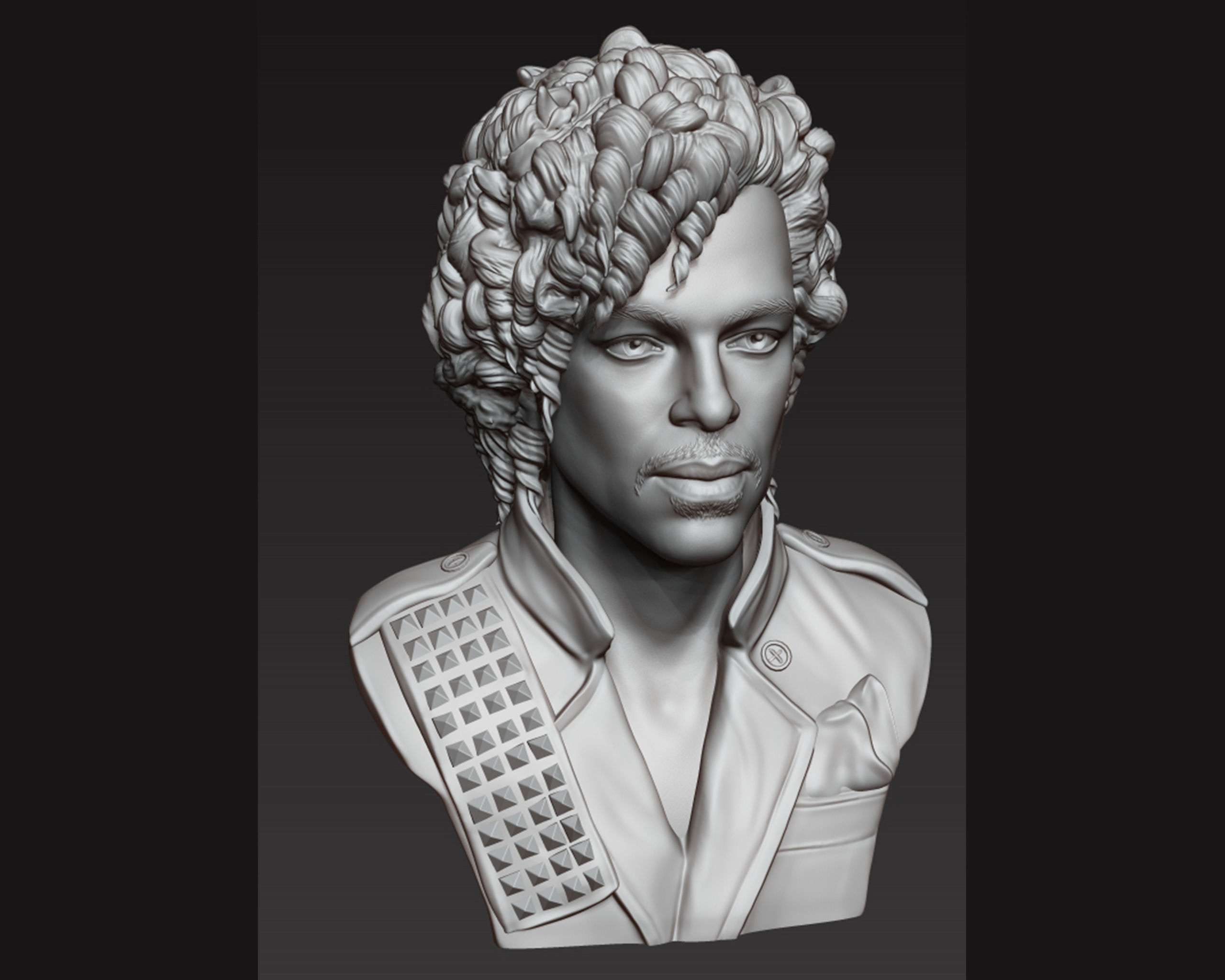 Prince portrait sculpture 3D print model_14