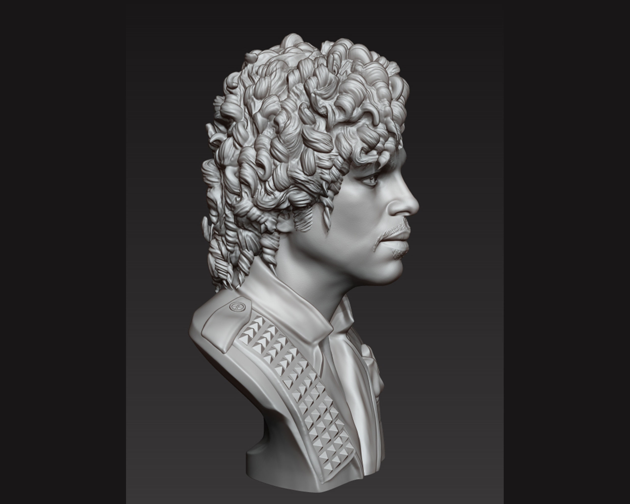 Prince portrait sculpture 3D print model_10