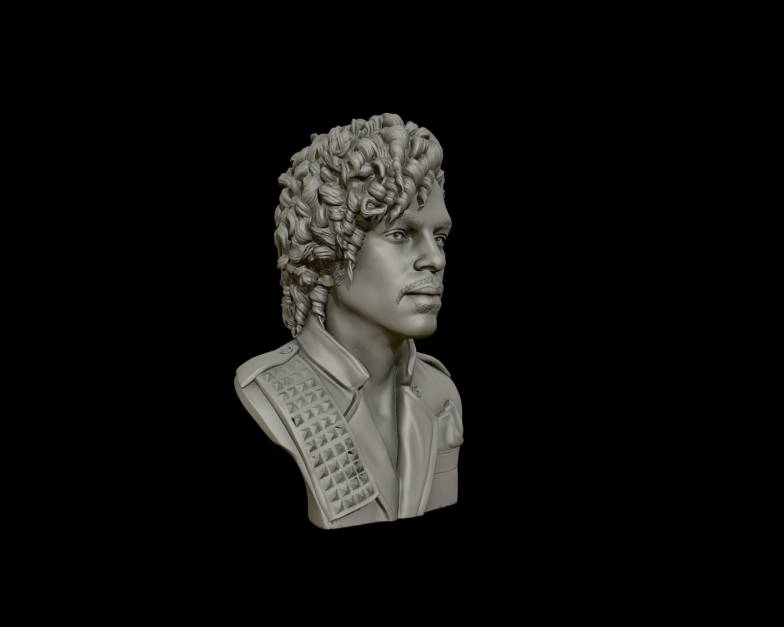 Prince portrait sculpture 3D print model_28