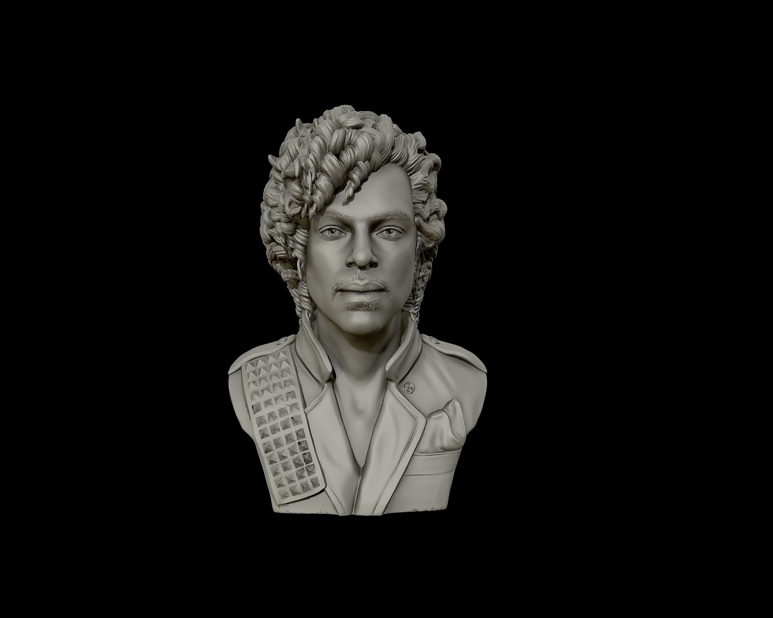 Prince portrait sculpture 3D print model_18