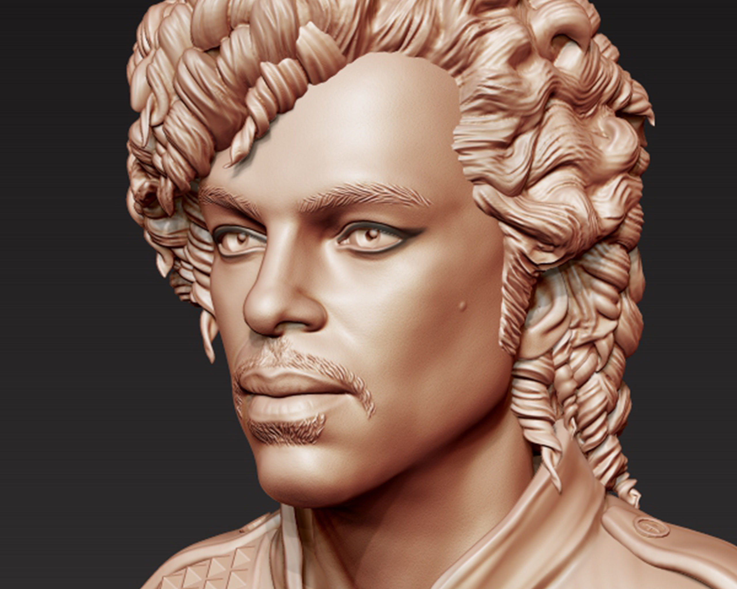 Prince portrait sculpture 3D print model_4