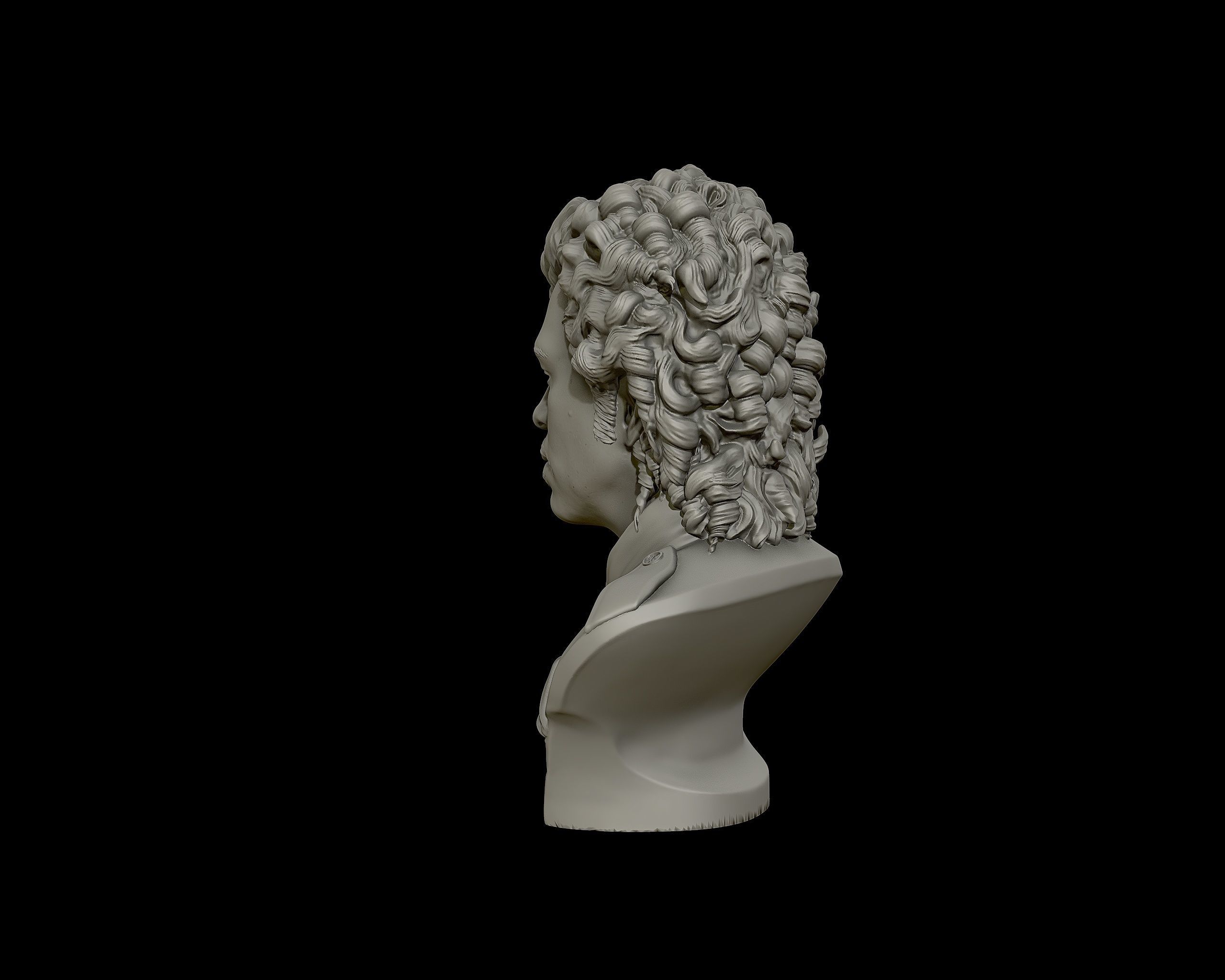 Prince portrait sculpture 3D print model_26