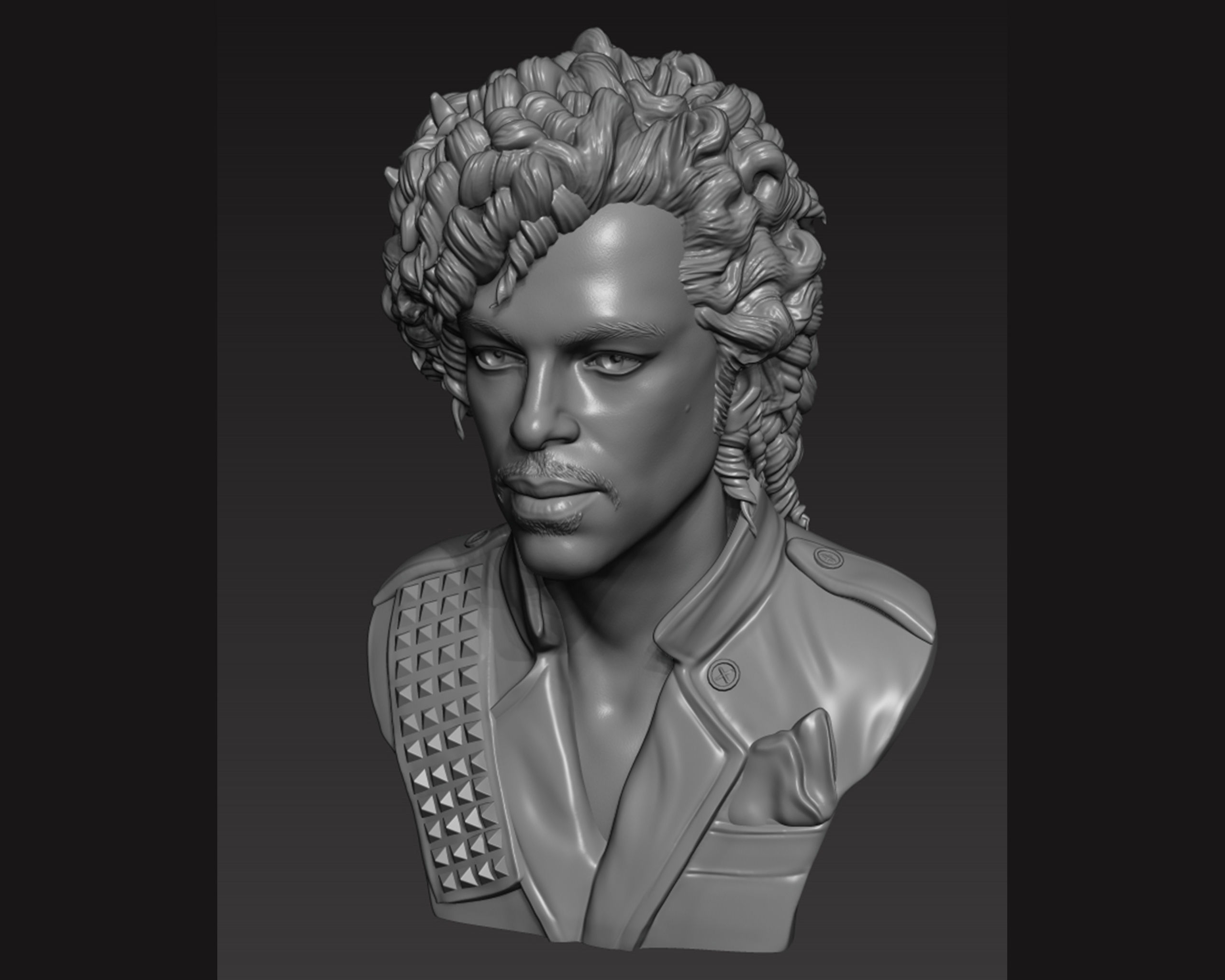 Prince portrait sculpture 3D print model_15