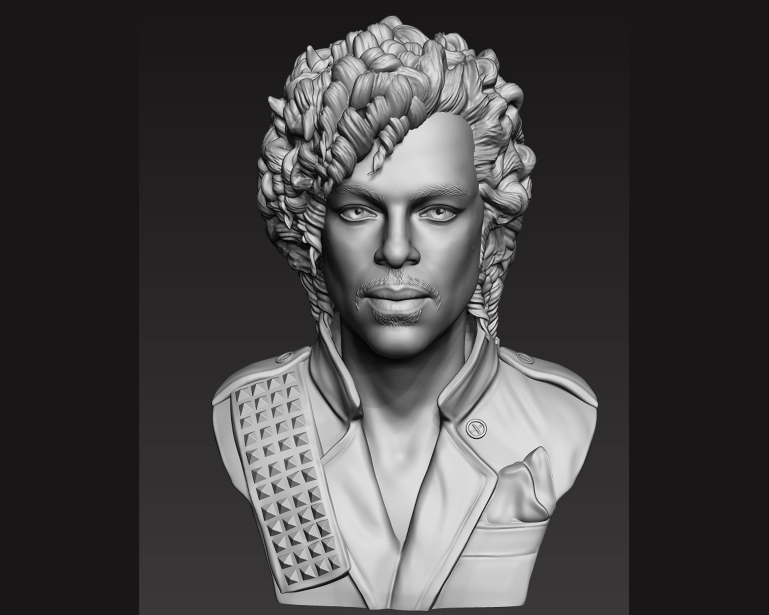 Prince portrait sculpture 3D print model_7