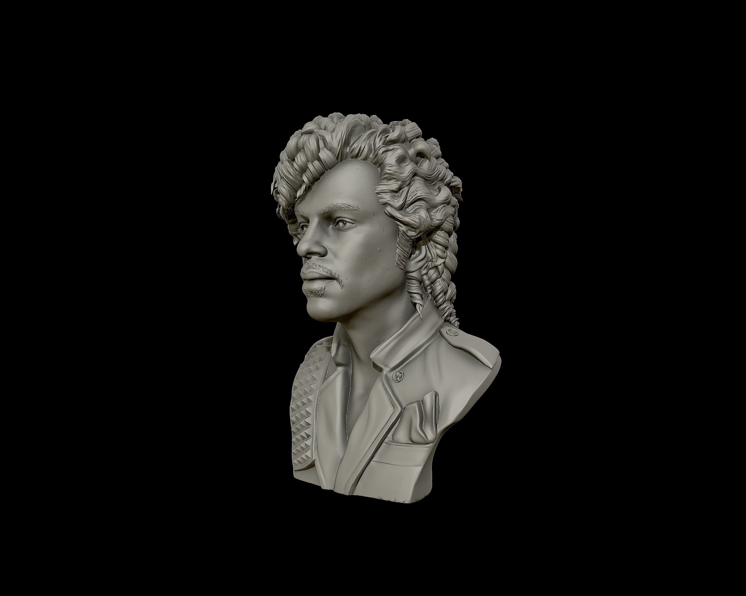 Prince portrait sculpture 3D print model_22