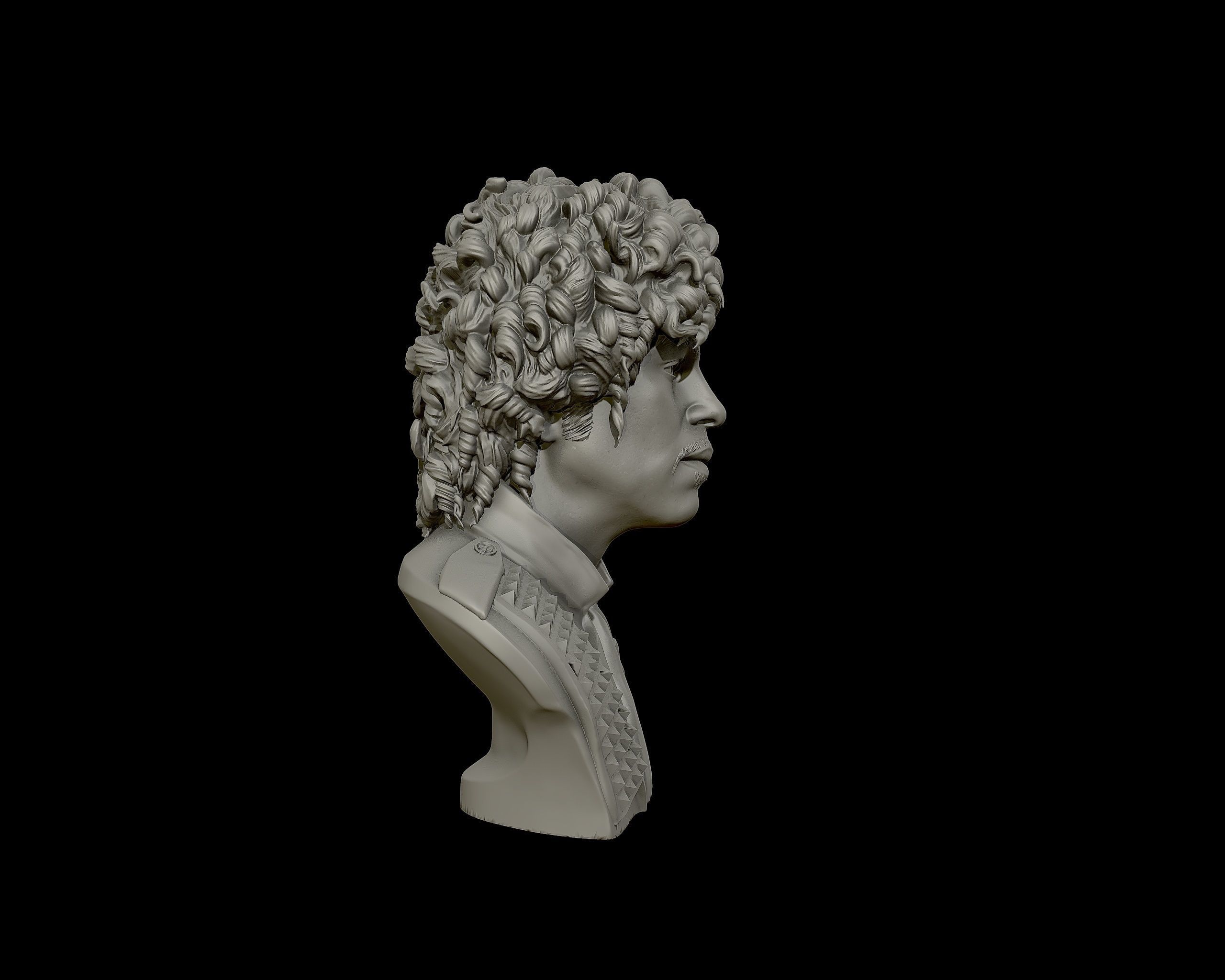 Prince portrait sculpture 3D print model_27