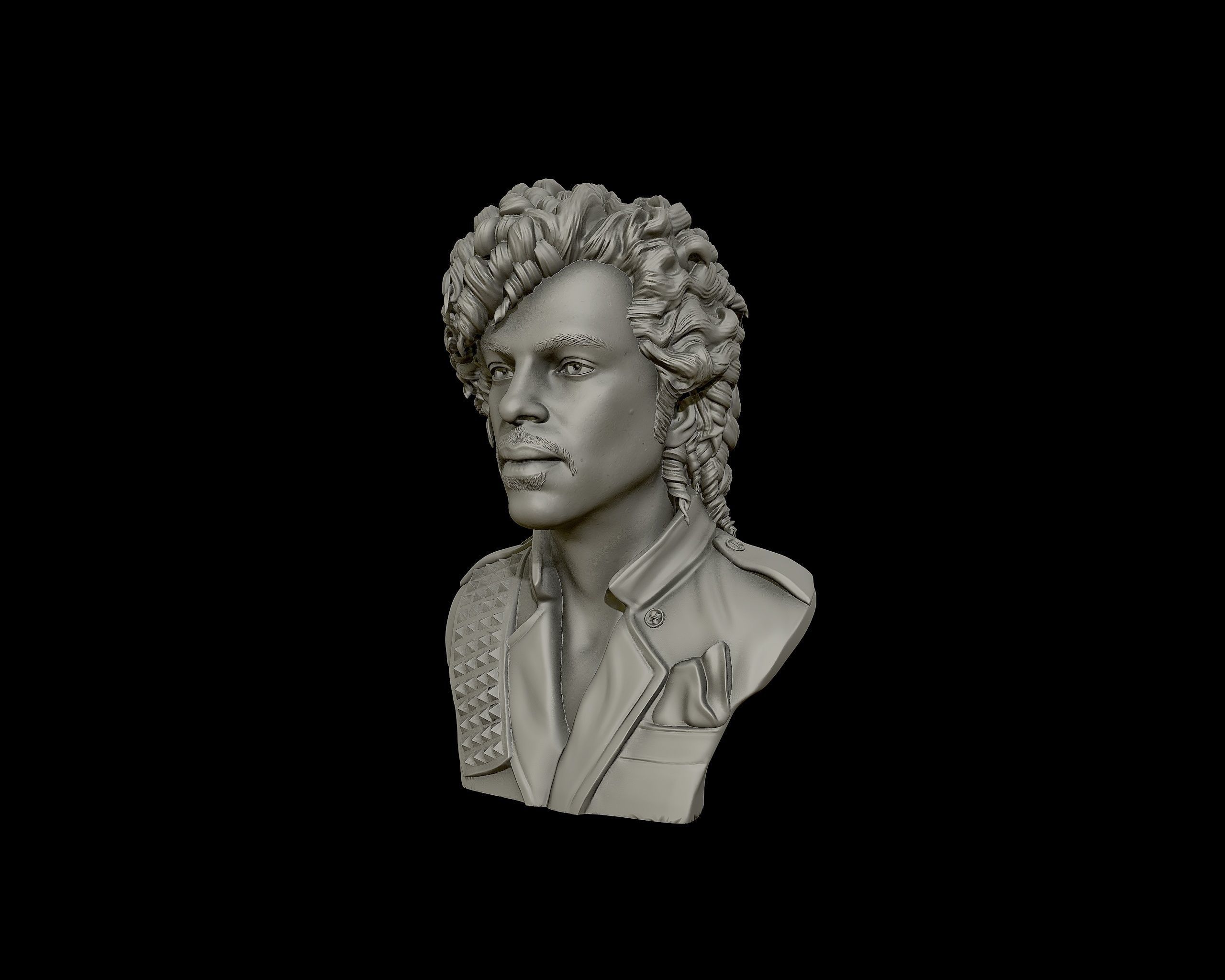 Prince portrait sculpture 3D print model_21