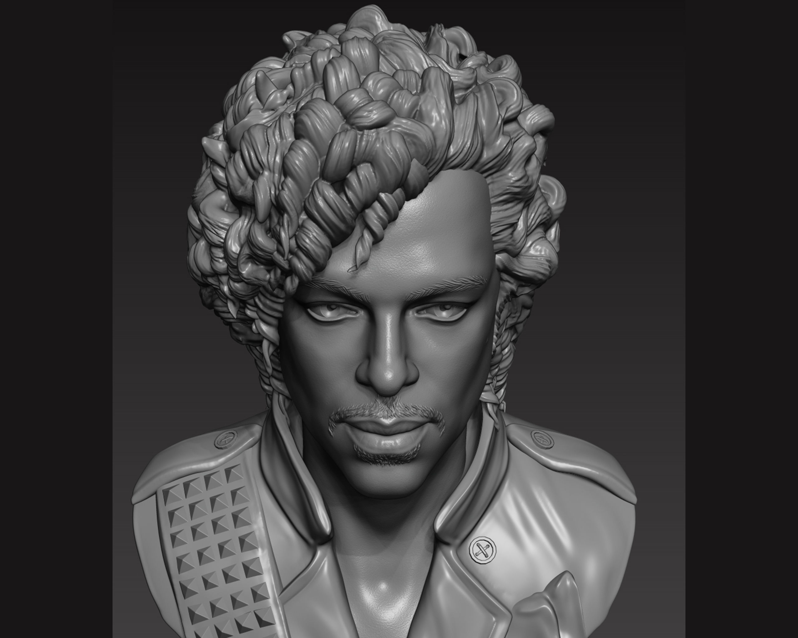 Prince portrait sculpture 3D print model_17