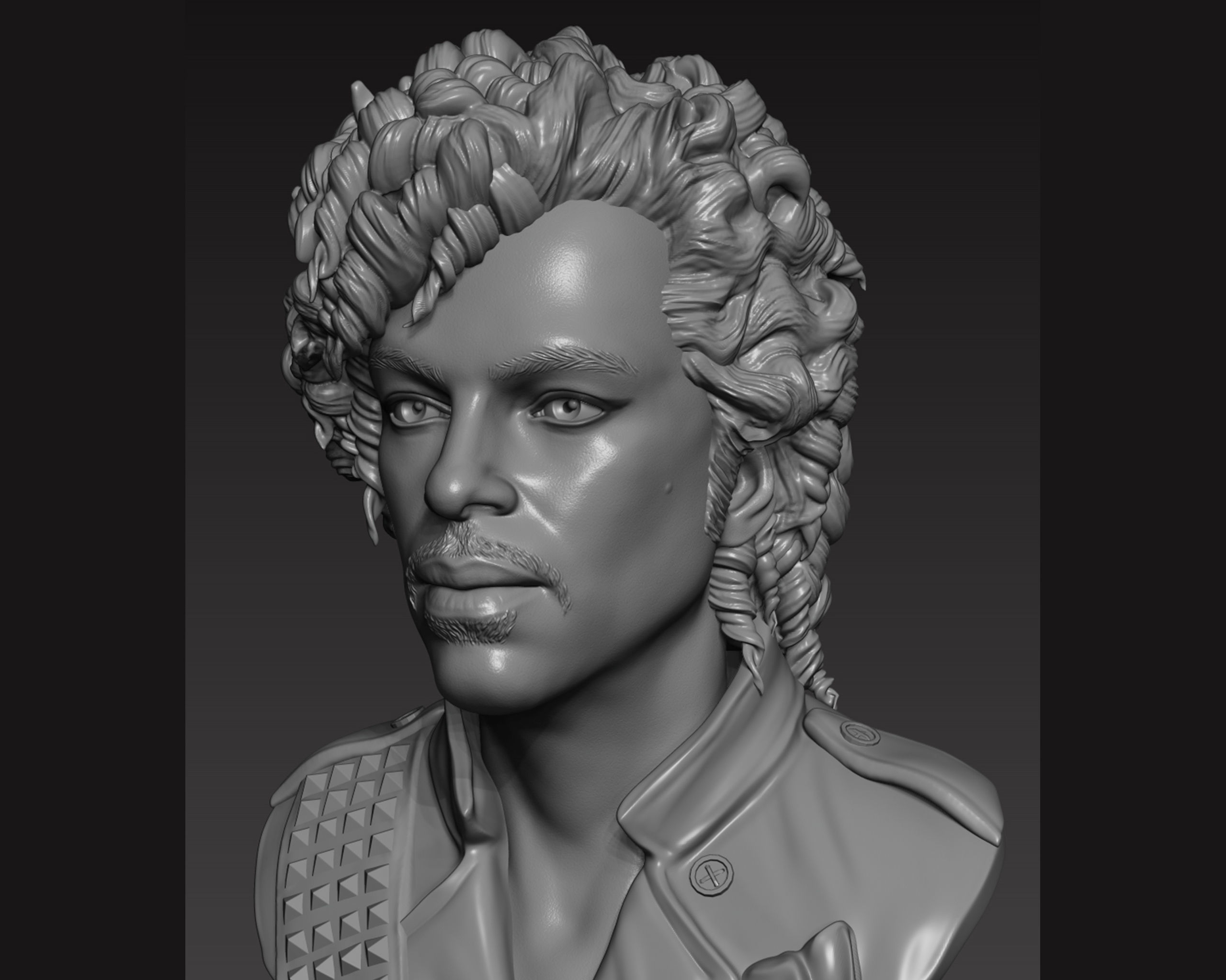 Prince portrait sculpture 3D print model_16