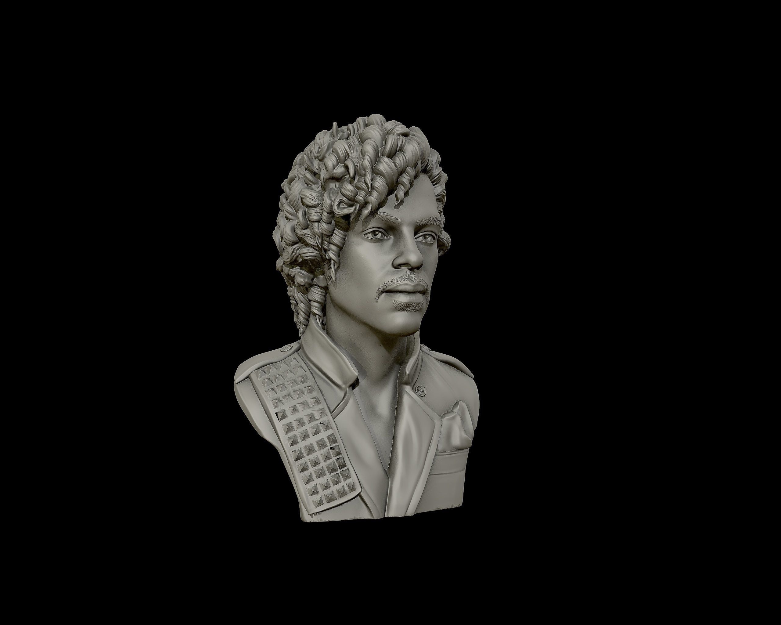 Prince portrait sculpture 3D print model_29