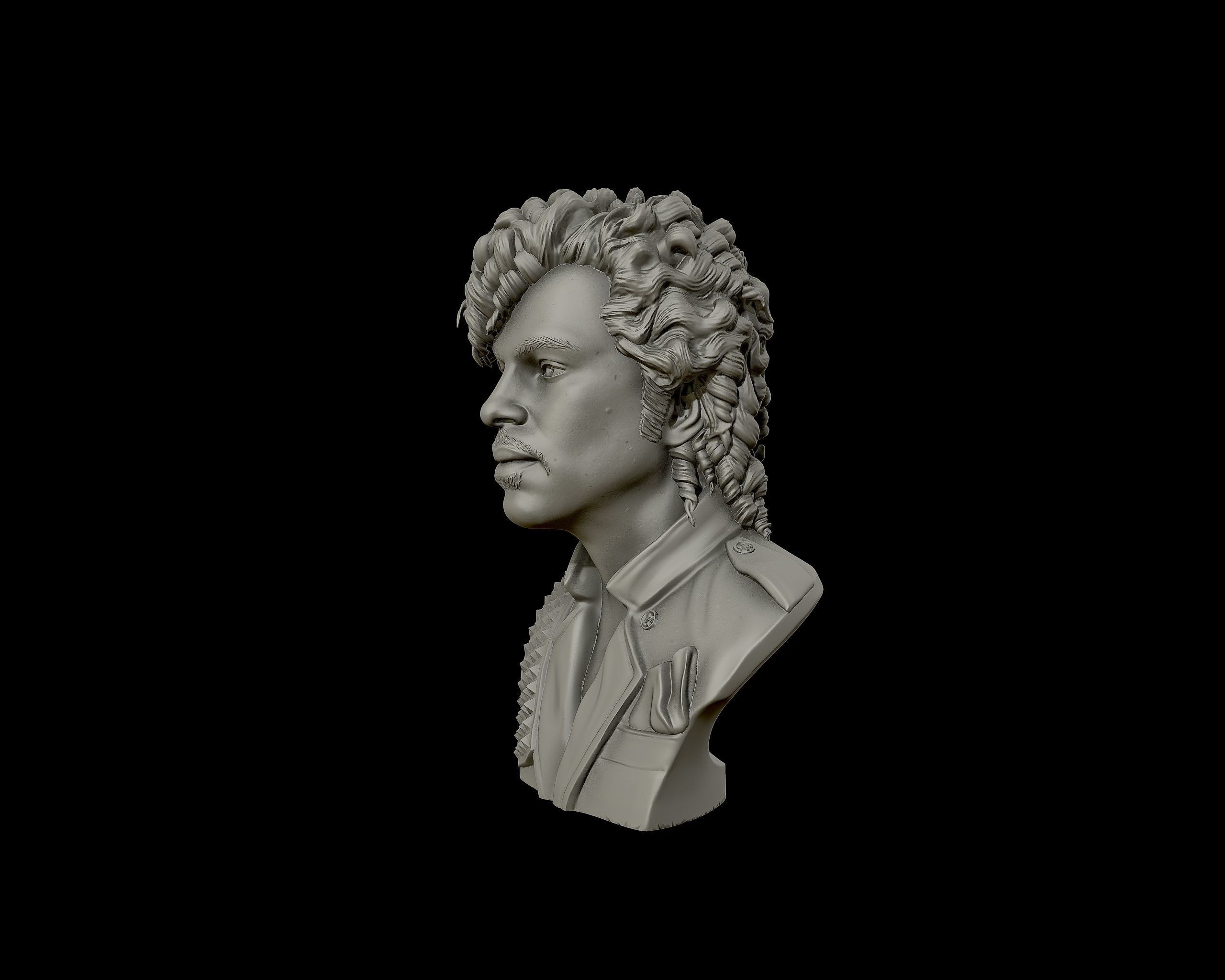 Prince portrait sculpture 3D print model_23