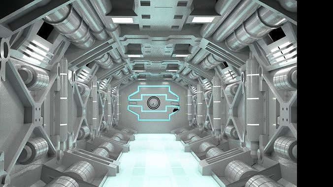 spaceship futuristic corridor 3D model