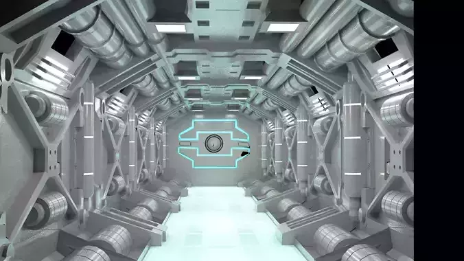 spaceship futuristic corridor