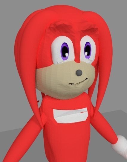 sonic knuckles non rigged Low-poly 3D model_2
