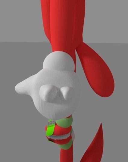 sonic knuckles non rigged Low-poly 3D model_4